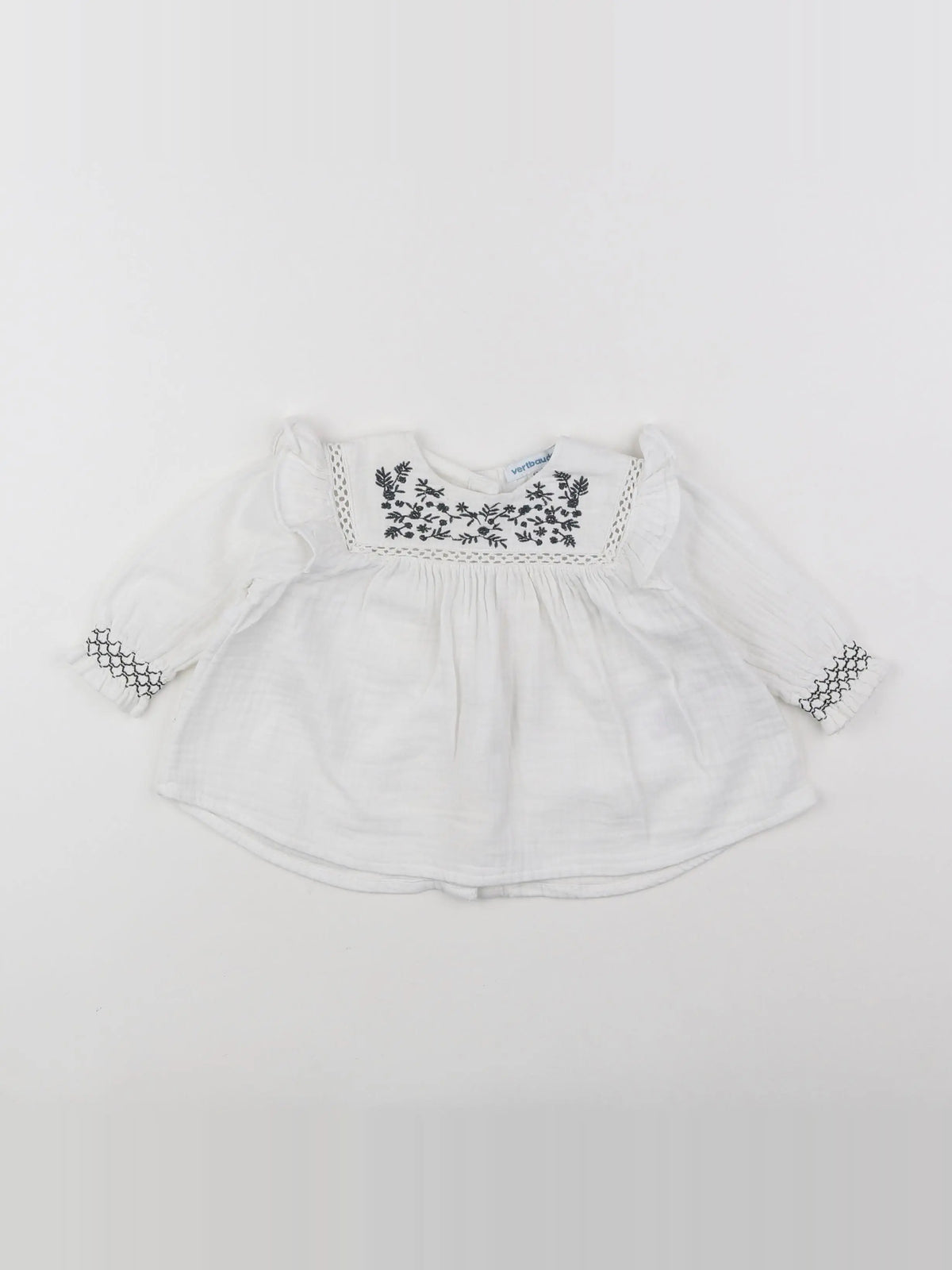 Vertbaudet - blouse blanc - 6 mois