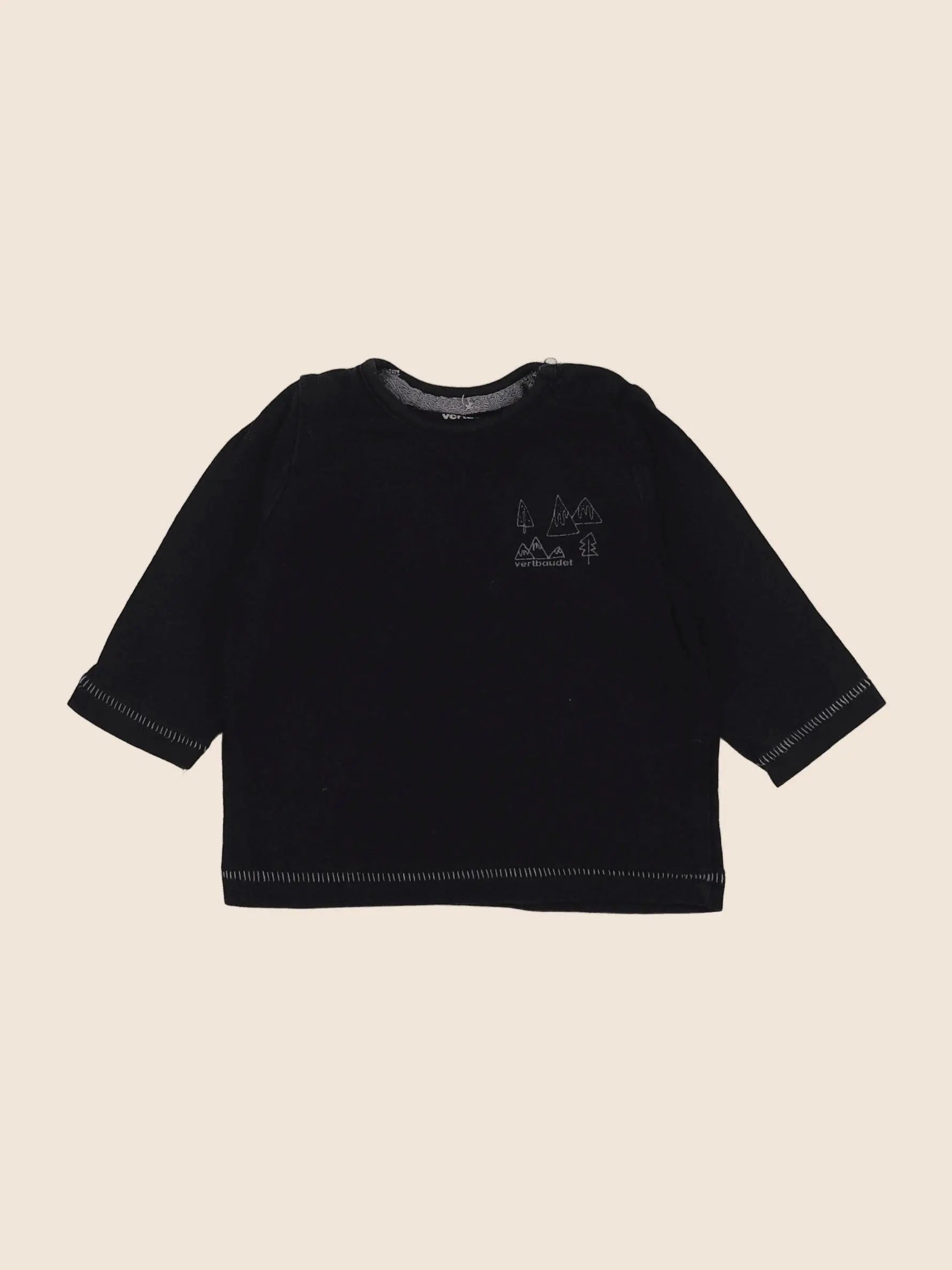 Vertbaudet - tee-shirt noir - 3 mois