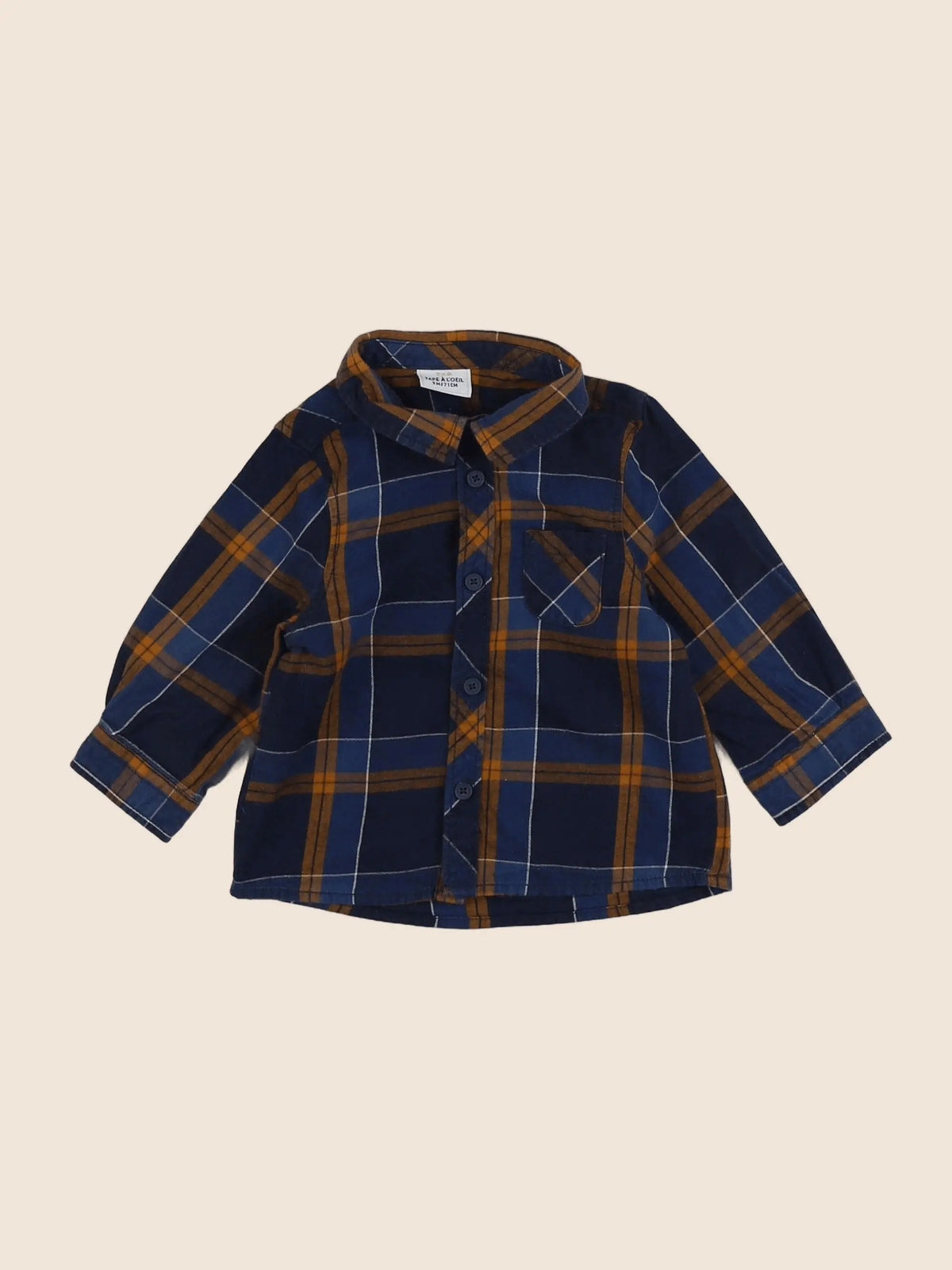 Tape à l'oeil - chemise bleu, marron - 9 mois