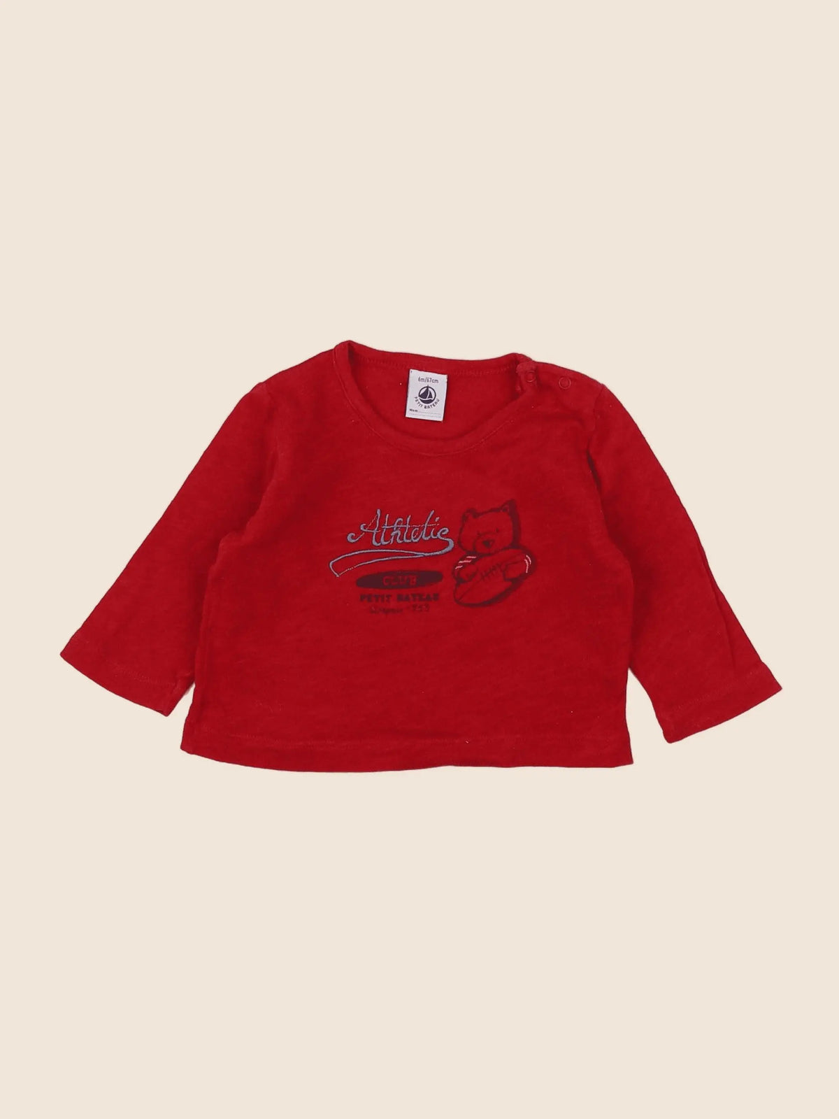 Petit Bateau - tee-shirt rouge - 6 mois