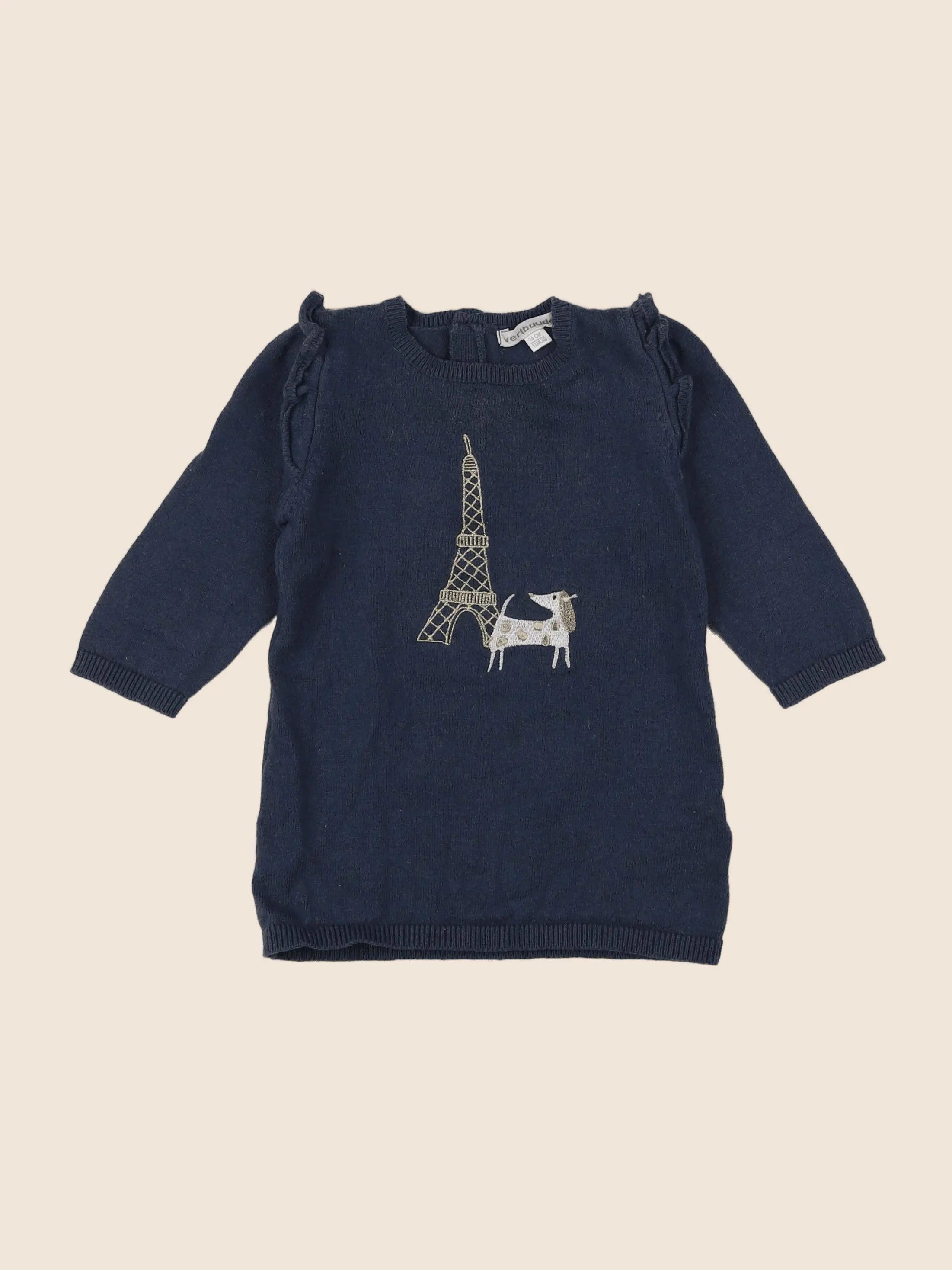 Vertbaudet - robe bleu - 12 mois