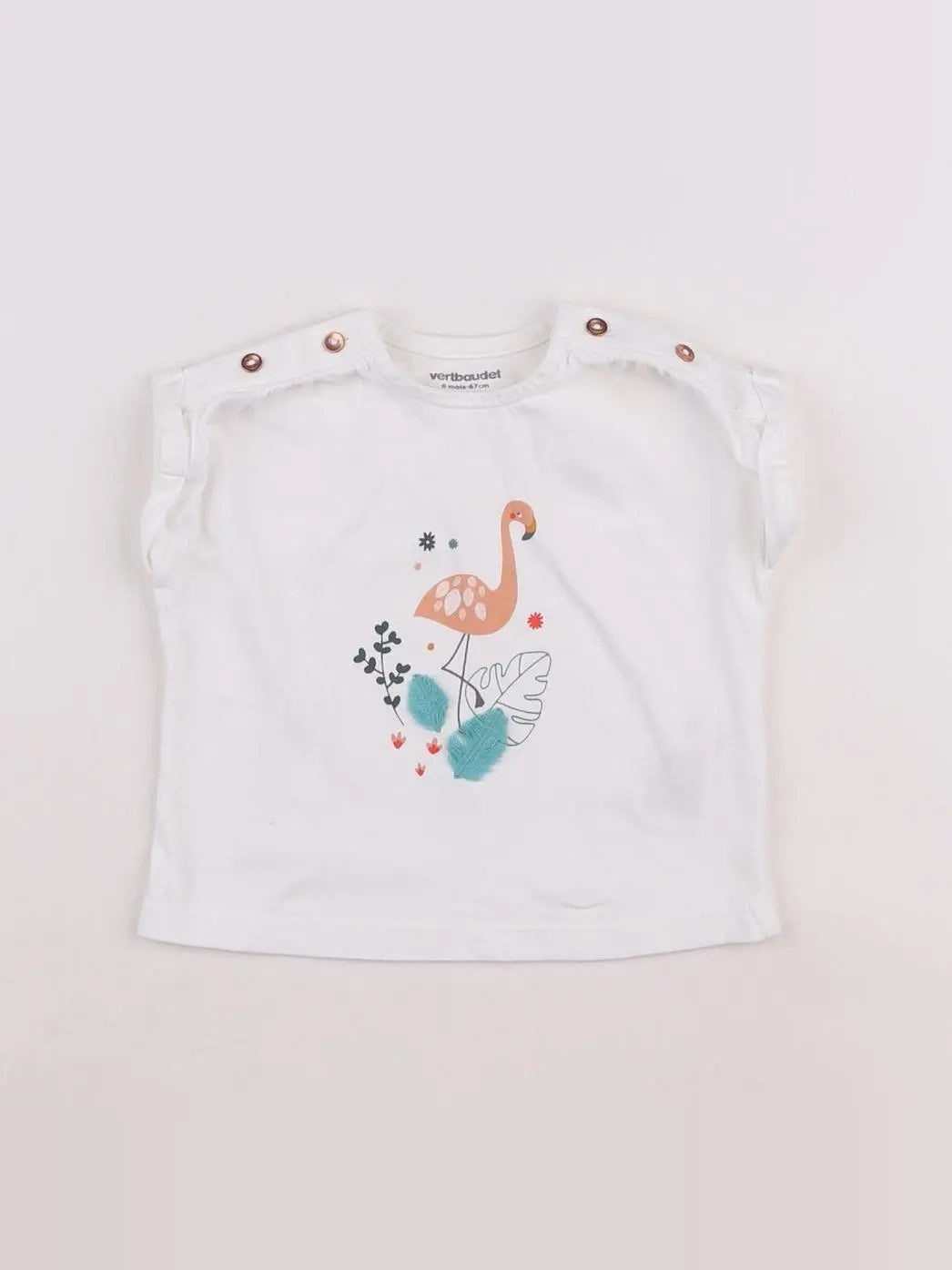 Vertbaudet - tee-shirt blanc - 6 mois
