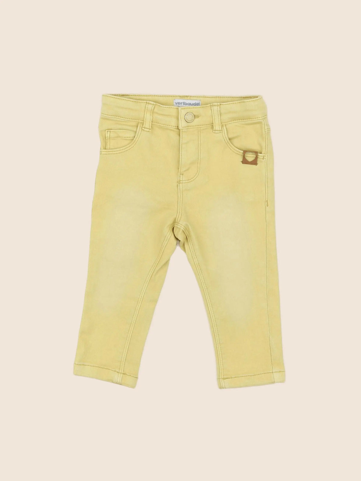 Vertbaudet - pantalon jaune - 12 mois