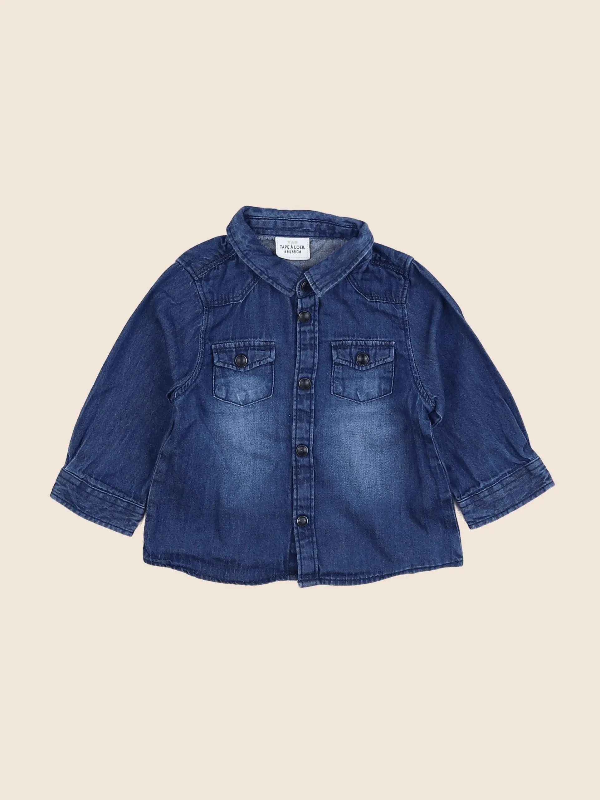 Tape à l'oeil - chemise bleu - 6 mois