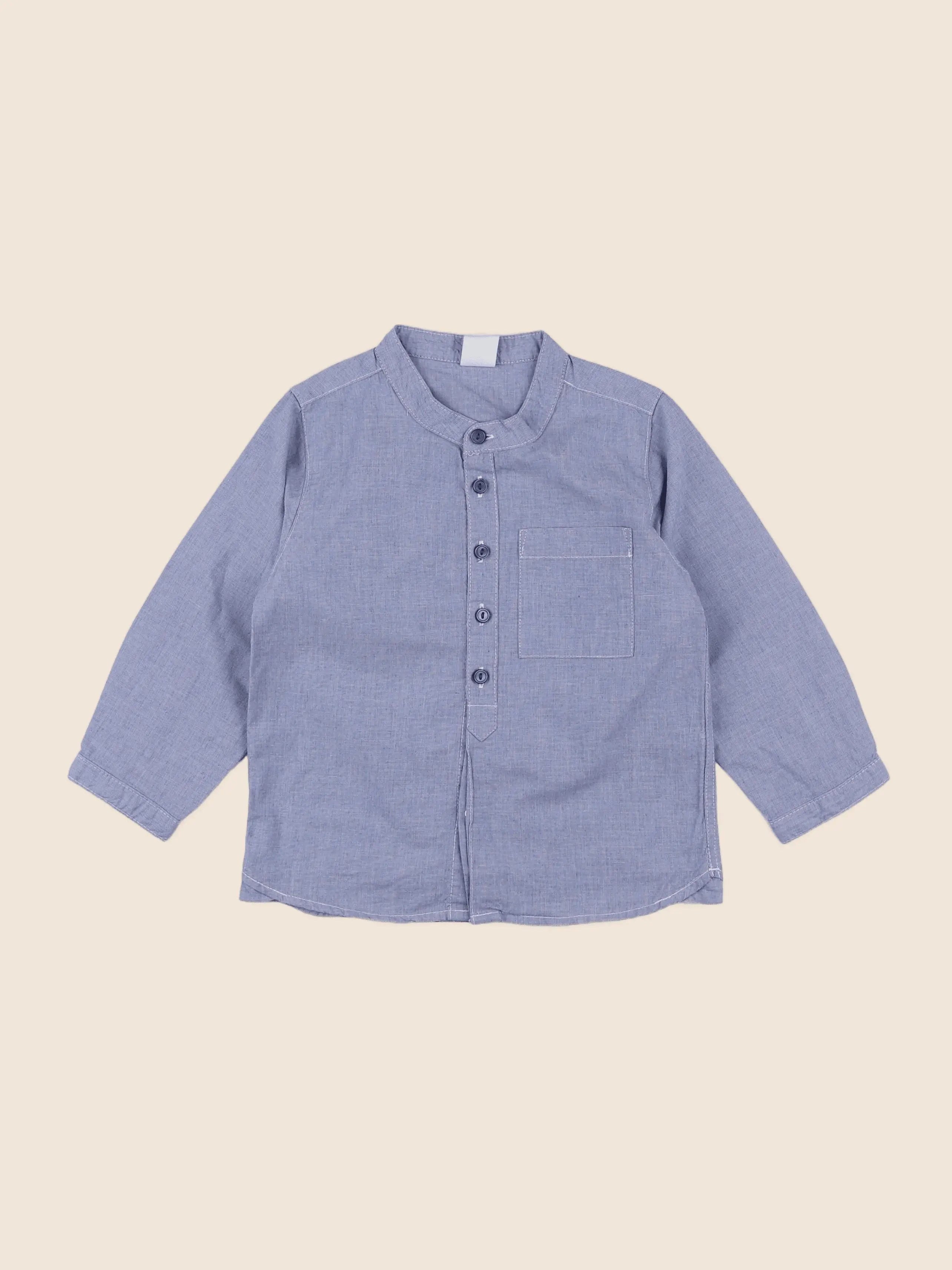 H&M - chemise bleu - 12/18 mois
