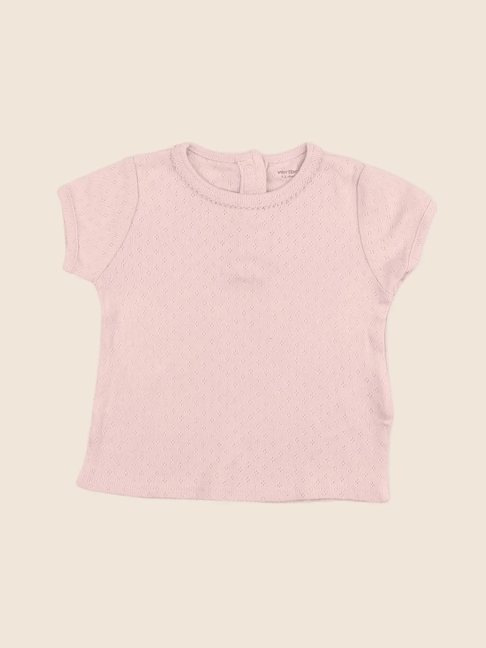 Vertbaudet - maillot de corps rose - 12 mois