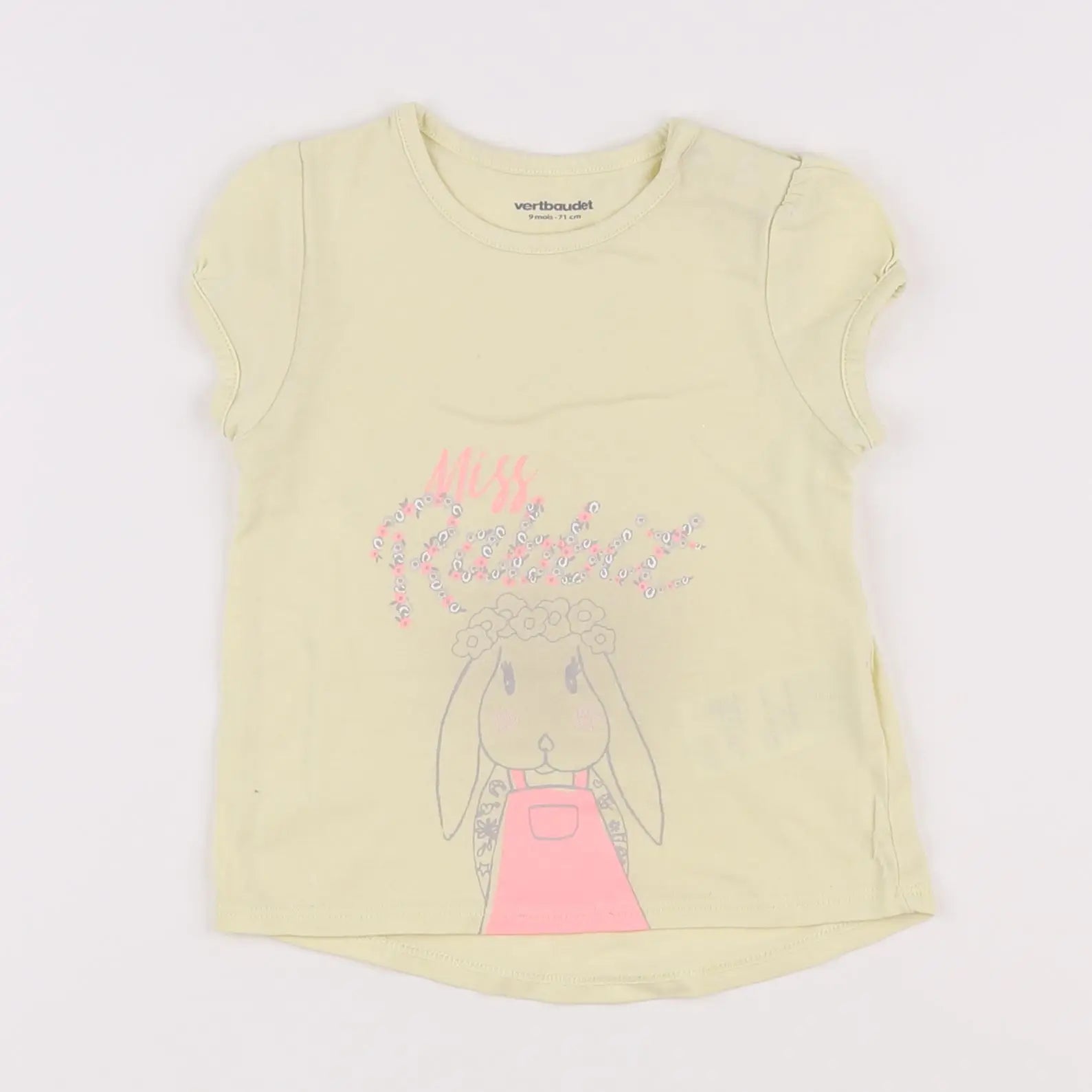 Vertbaudet - tee-shirt jaune - 9 mois