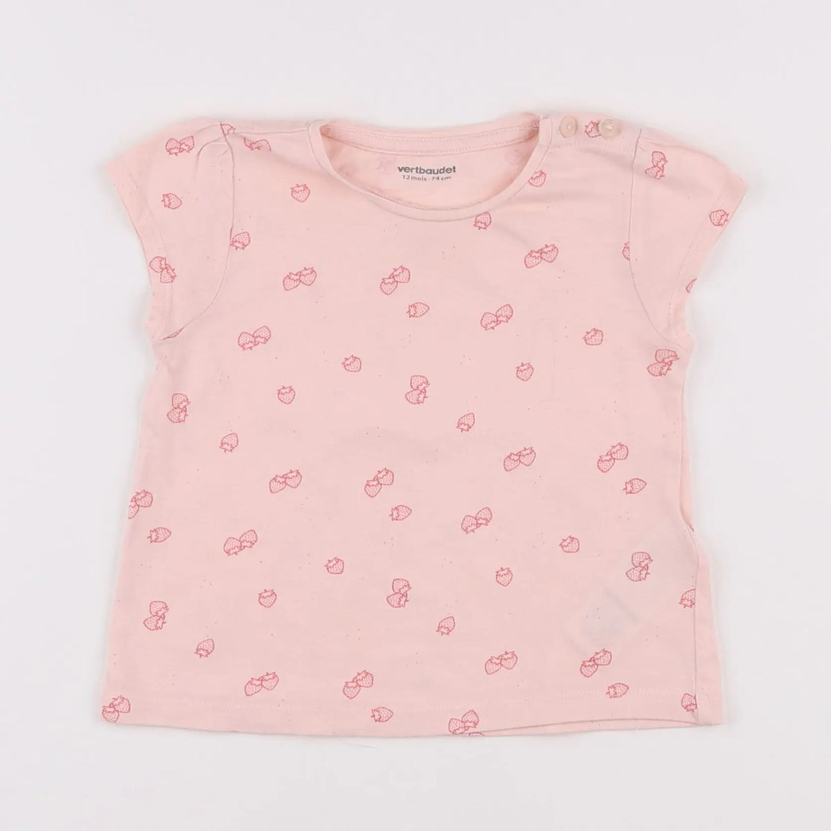Vertbaudet - tee-shirt rose - 12 mois