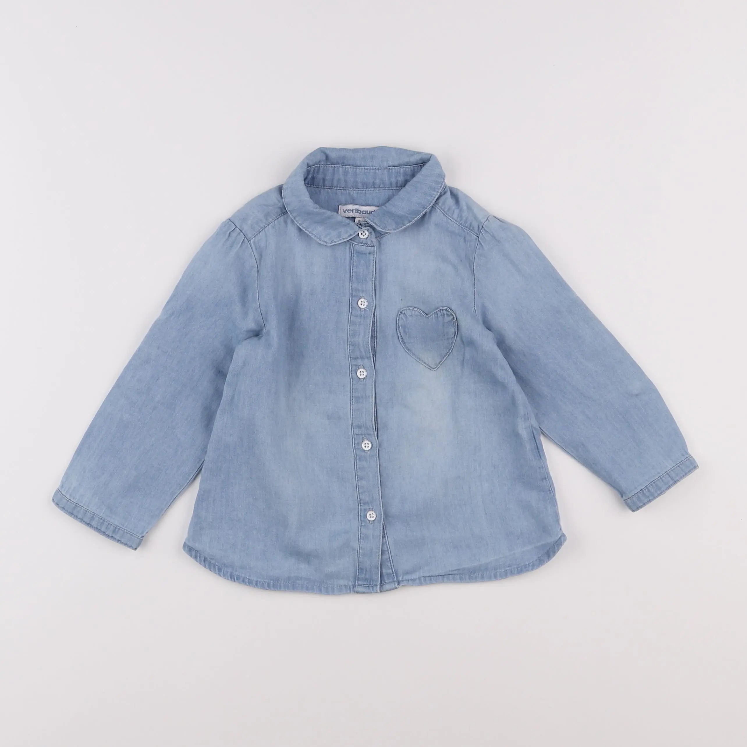 Vertbaudet - chemise bleu - 18 mois