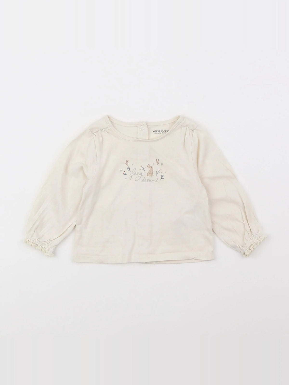 Vertbaudet - tee-shirt blanc - 6 mois