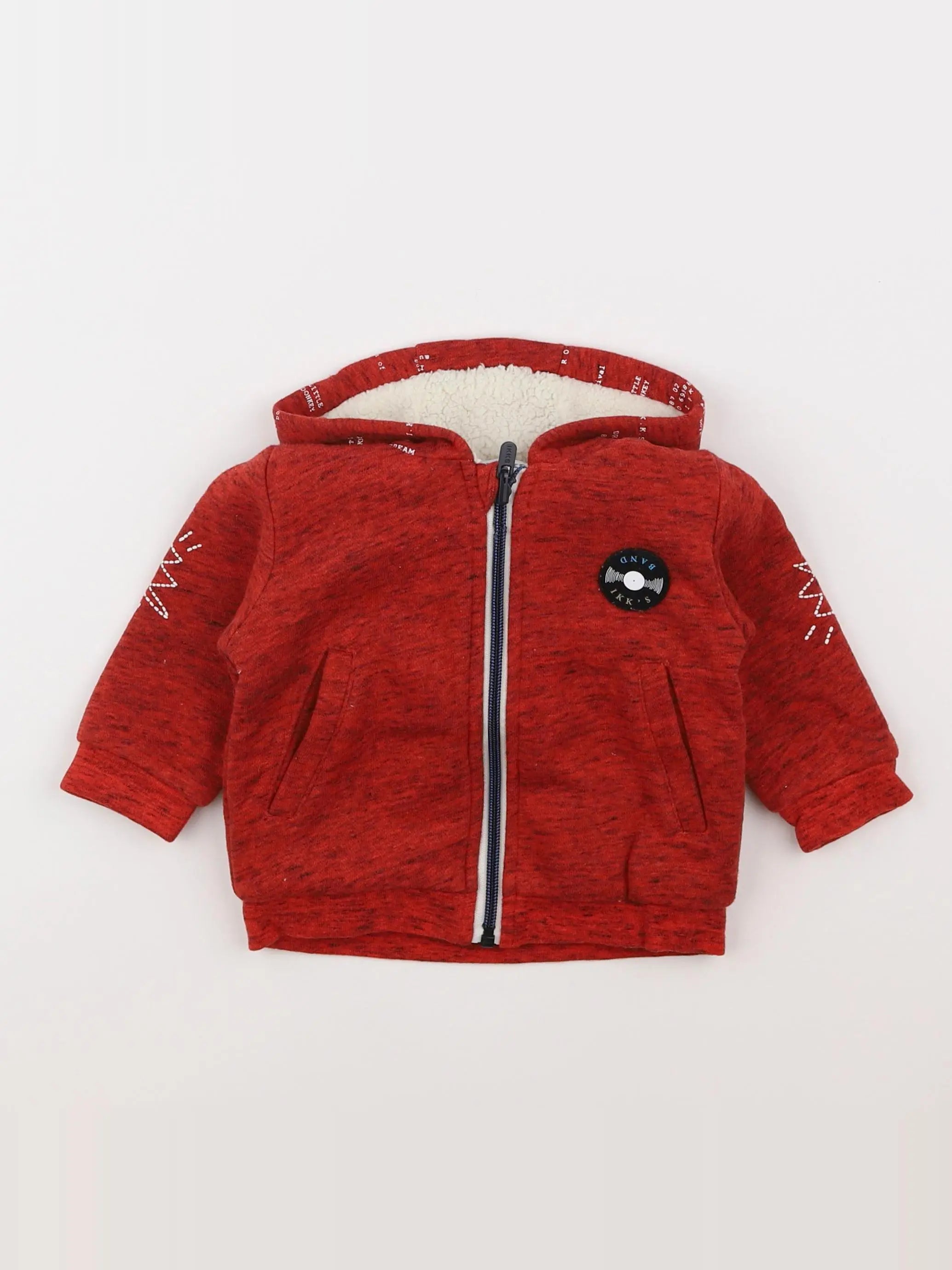 IKKS - veste doublé rouge - 12 mois