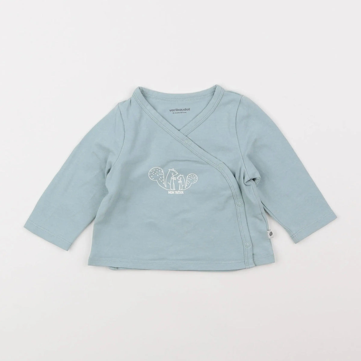 Vertbaudet - tee-shirt bleu - 6 mois