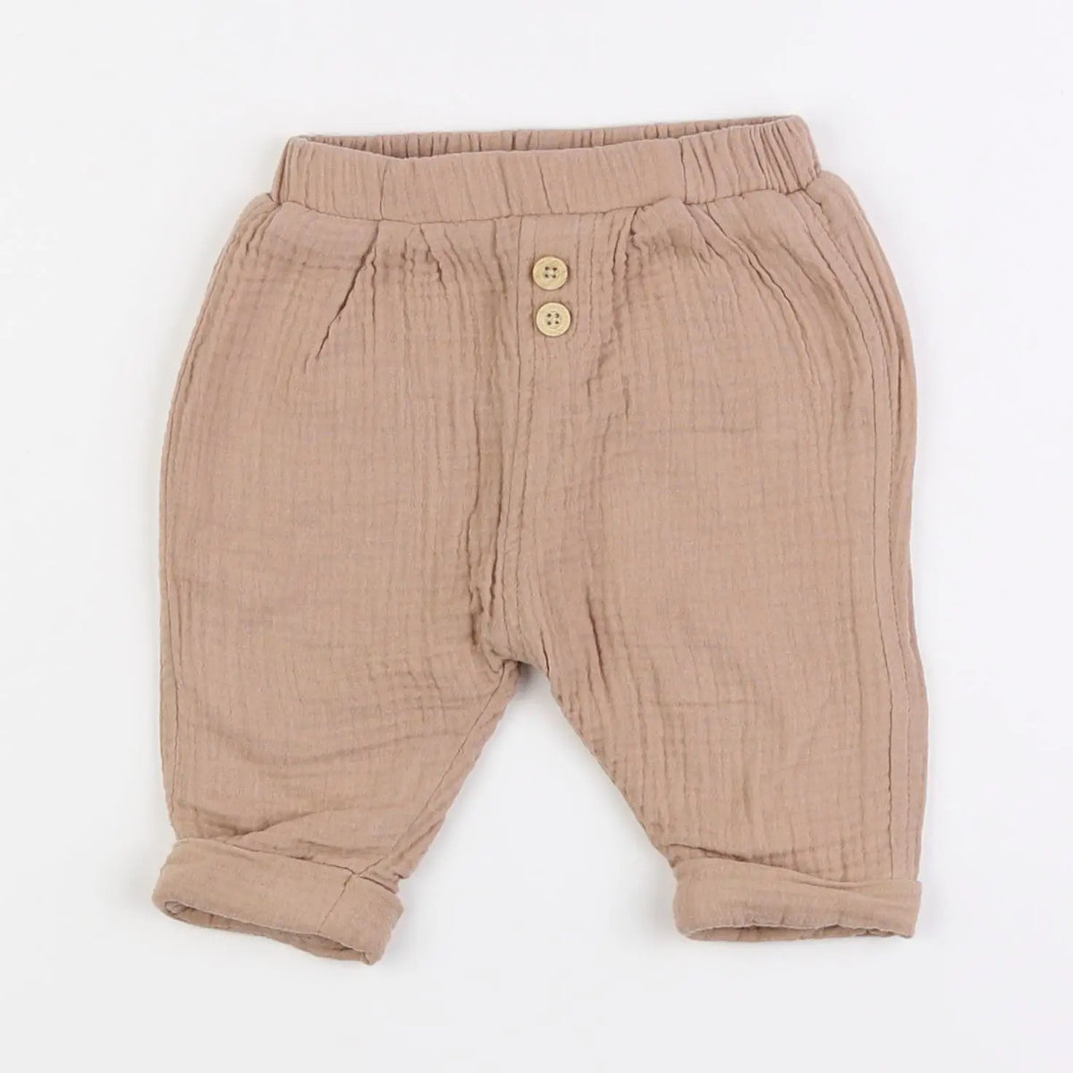 Vertbaudet - pantalon doublé marron - 6 mois