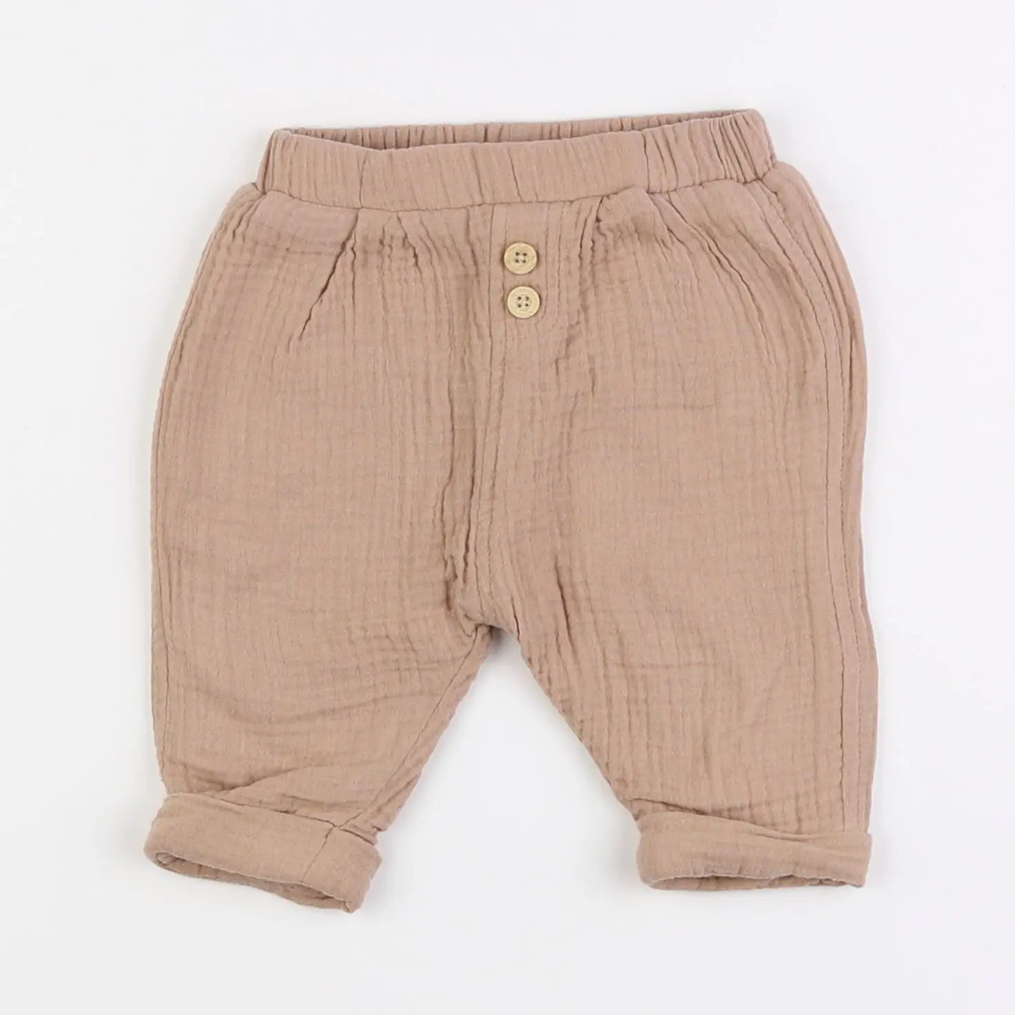 Vertbaudet - pantalon doublé marron - 6 mois