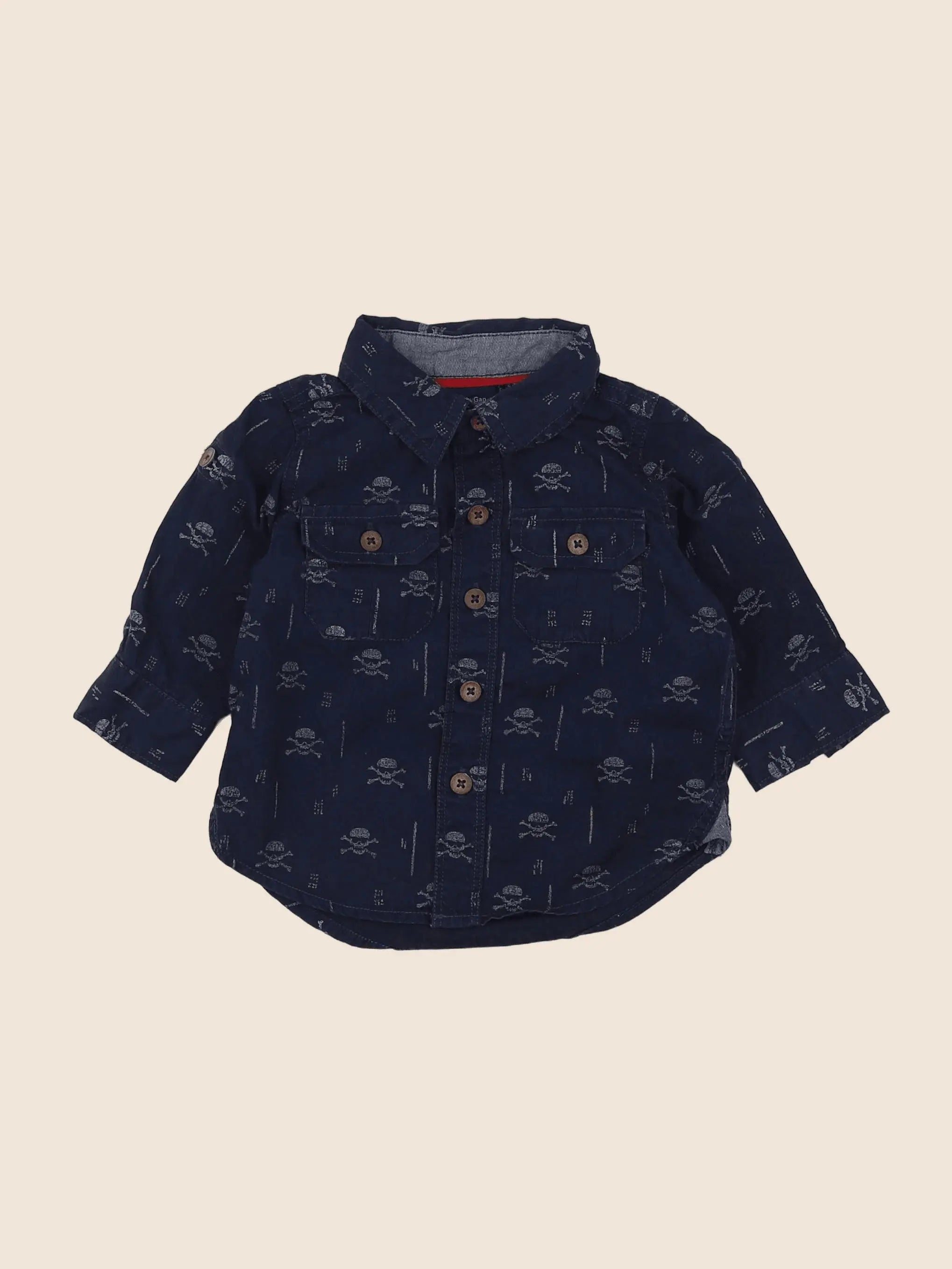 GAP - chemise bleu - 3/6 mois