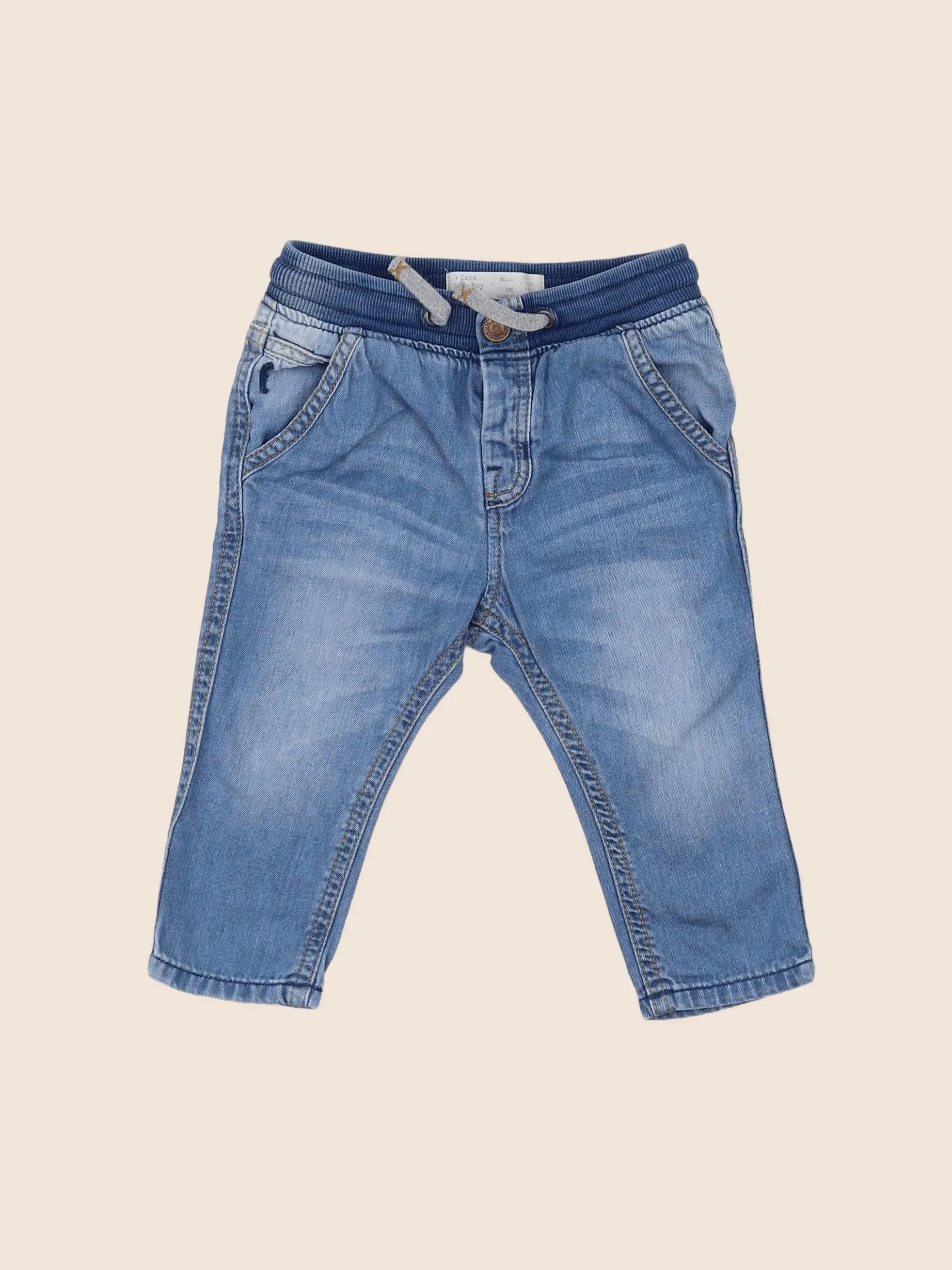 H&M - jean bleu - 6/9 mois