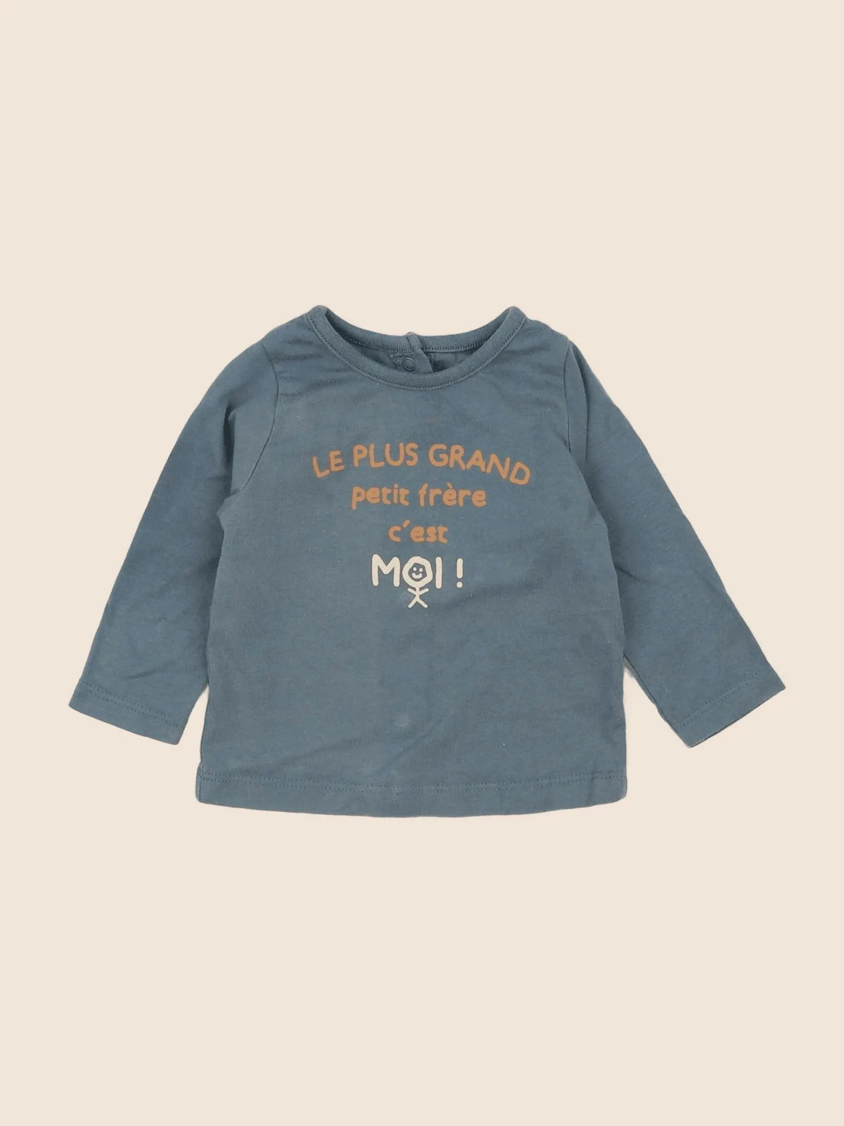 Vertbaudet - tee-shirt bleu - 3 mois
