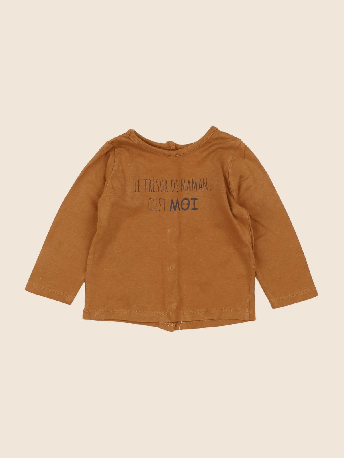 Vertbaudet - tee-shirt marron - 6 mois