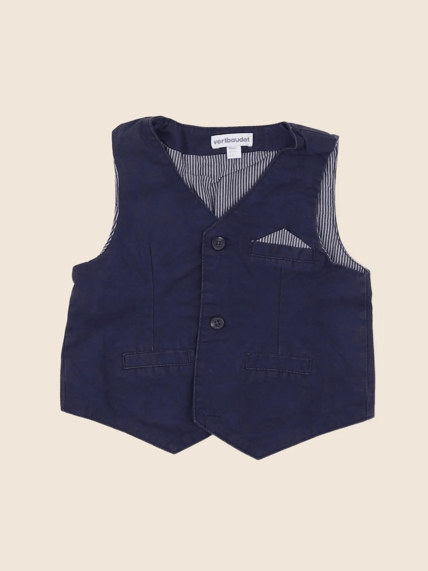 Vertbaudet - gilet bleu - 12 mois