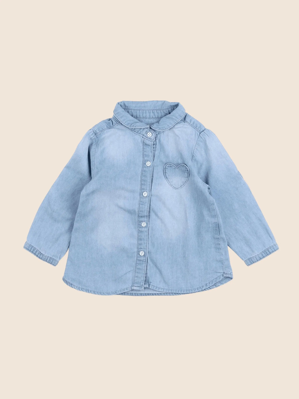 Vertbaudet - chemise bleu - 12 mois