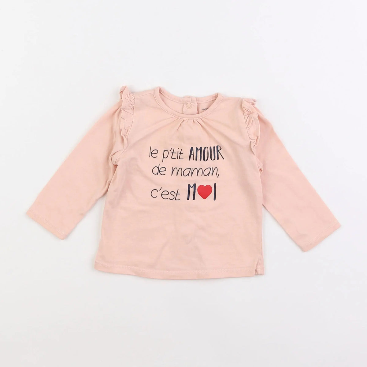 Vertbaudet - tee-shirt rose - 6 mois