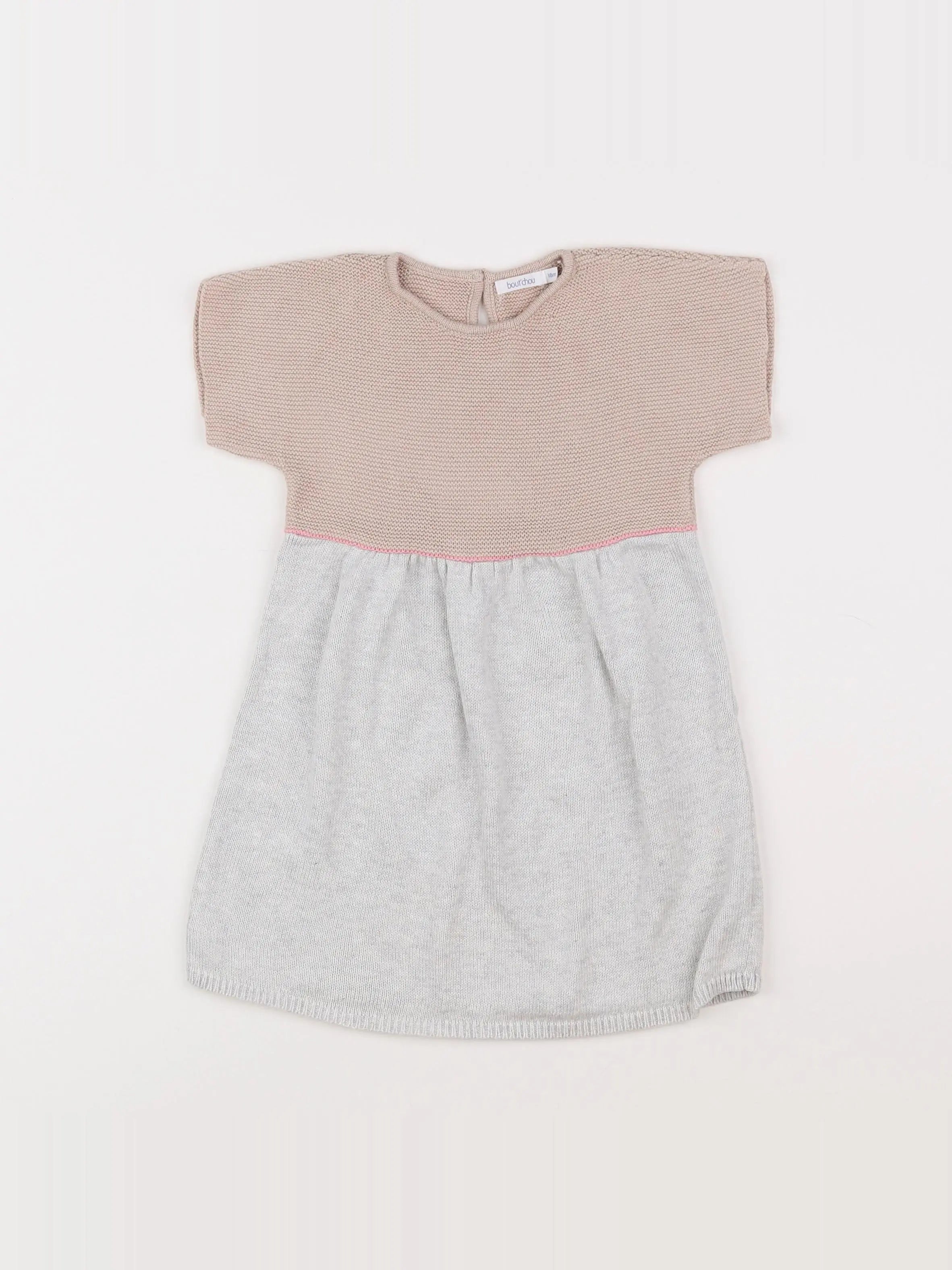 Boutchou - robe marron, gris - 18 mois