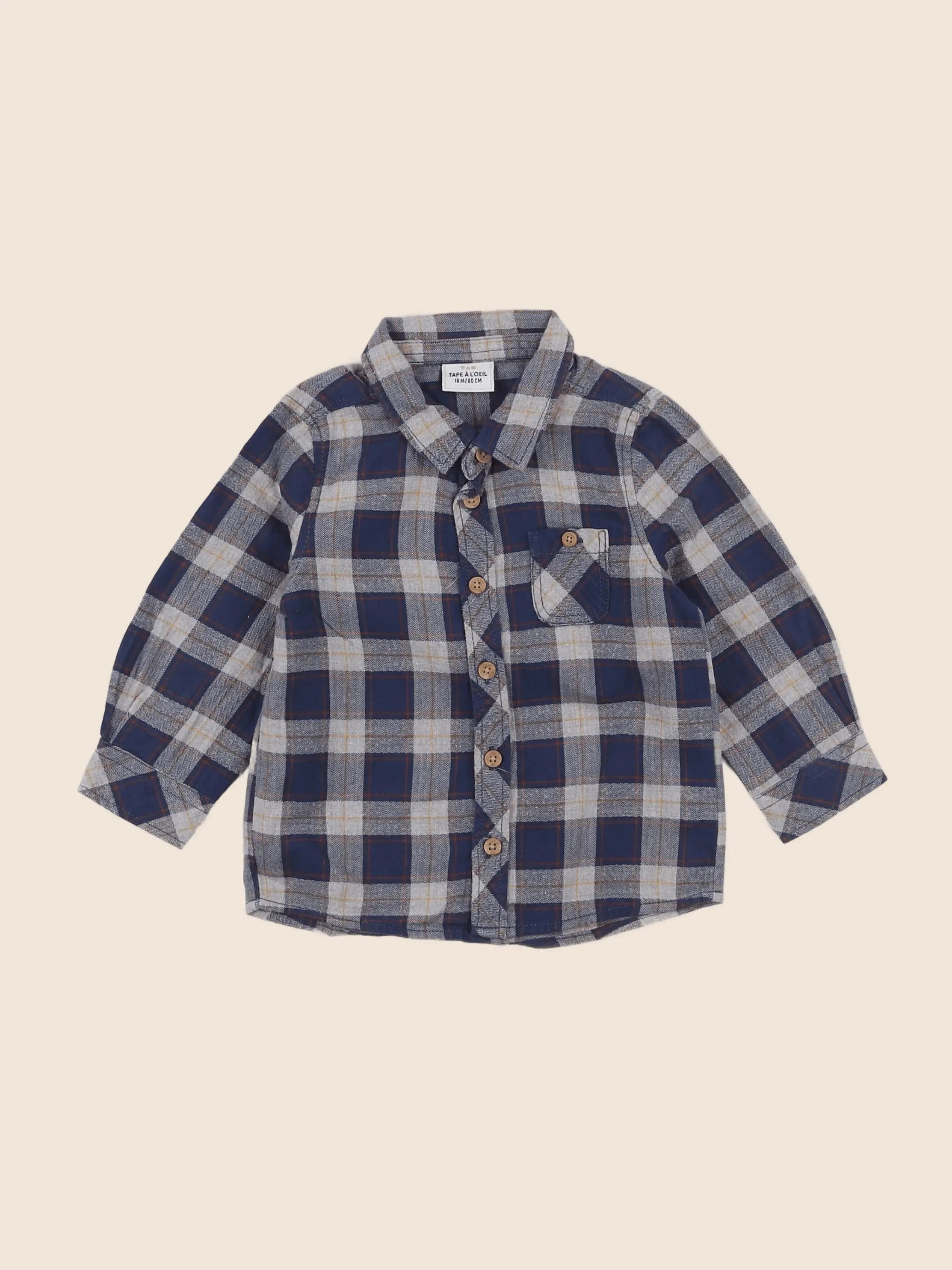 Tape à l'oeil - chemise bleu - 6 mois