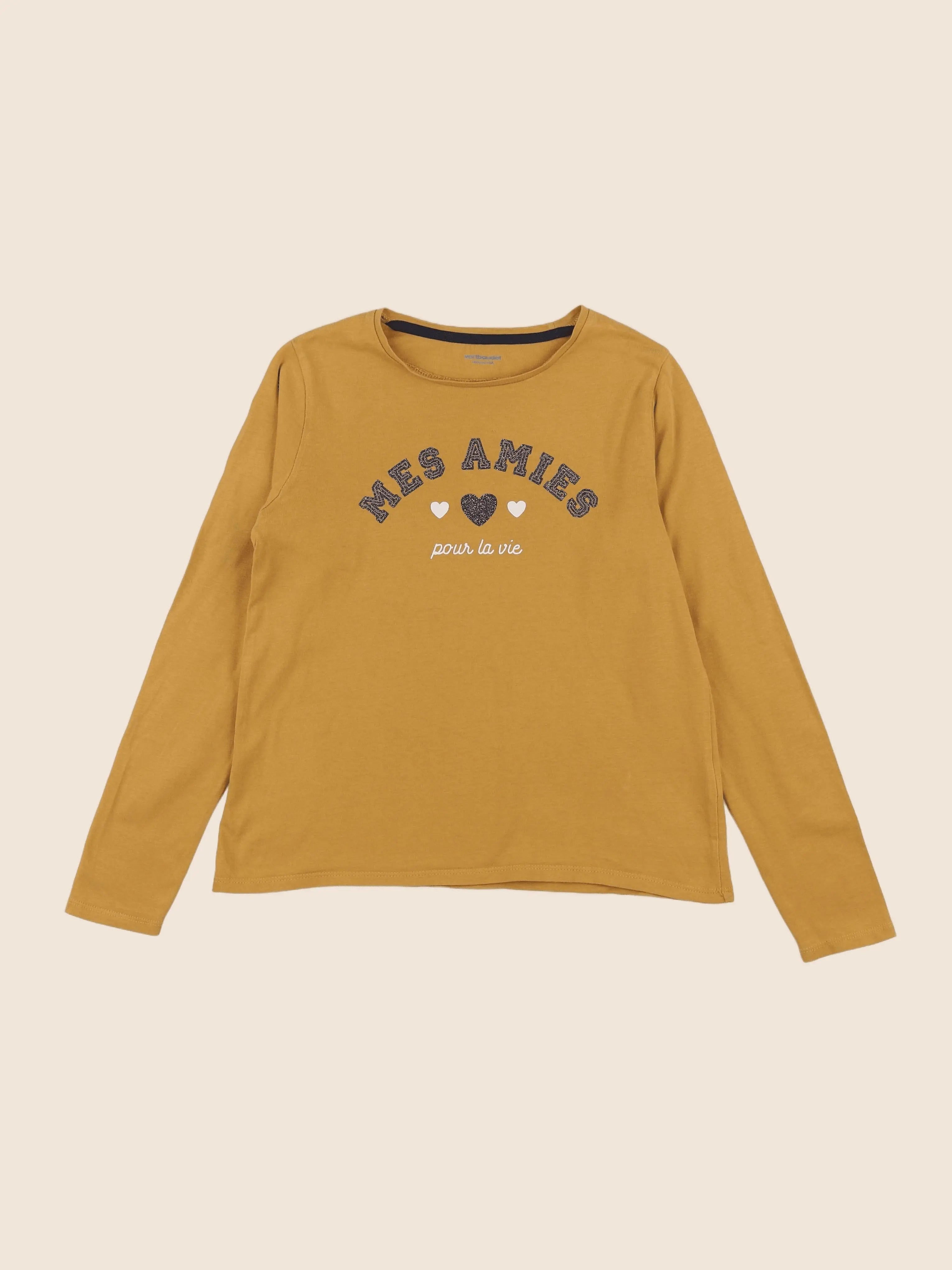 Vertbaudet - tee-shirt jaune - 10 ans