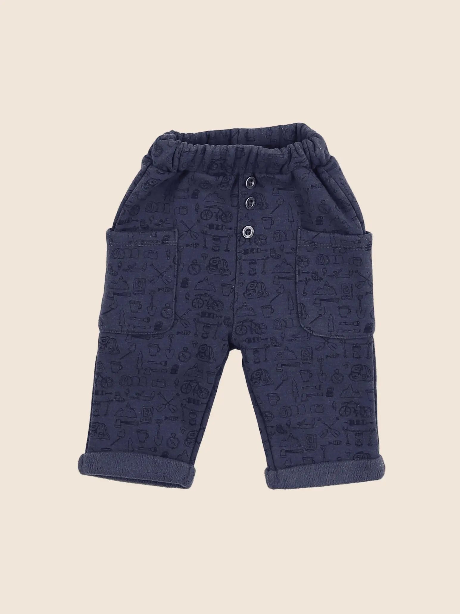 Vertbaudet - pantalon doublé bleu - 3 mois