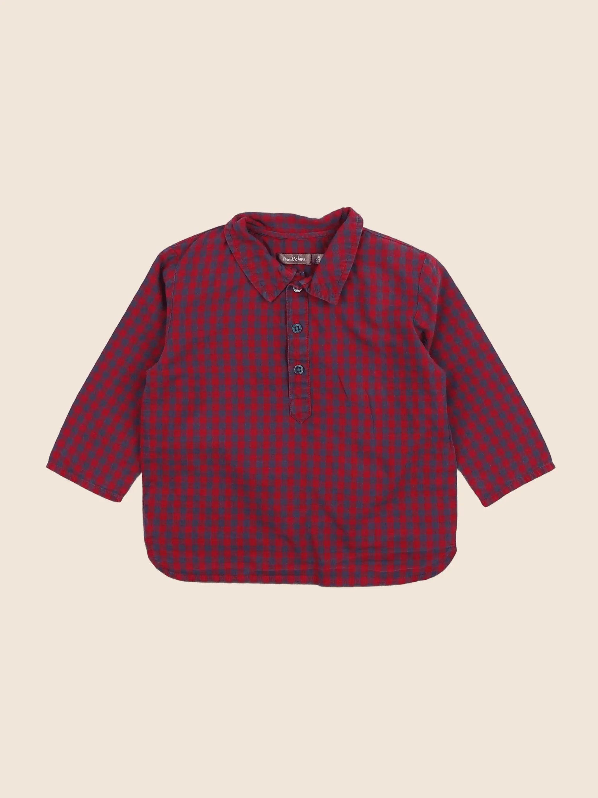 Boutchou - chemise rouge - 12 mois