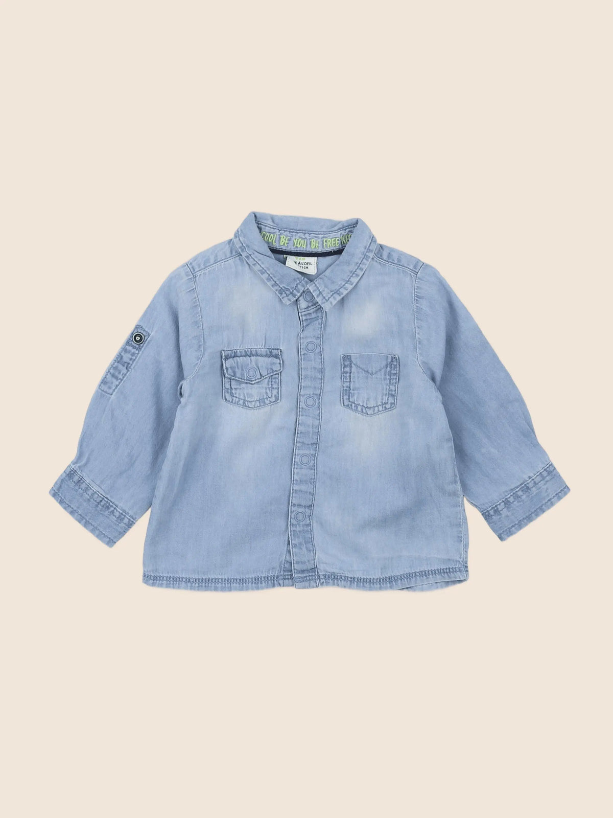 Tape à l'oeil - chemise bleu - 9 mois