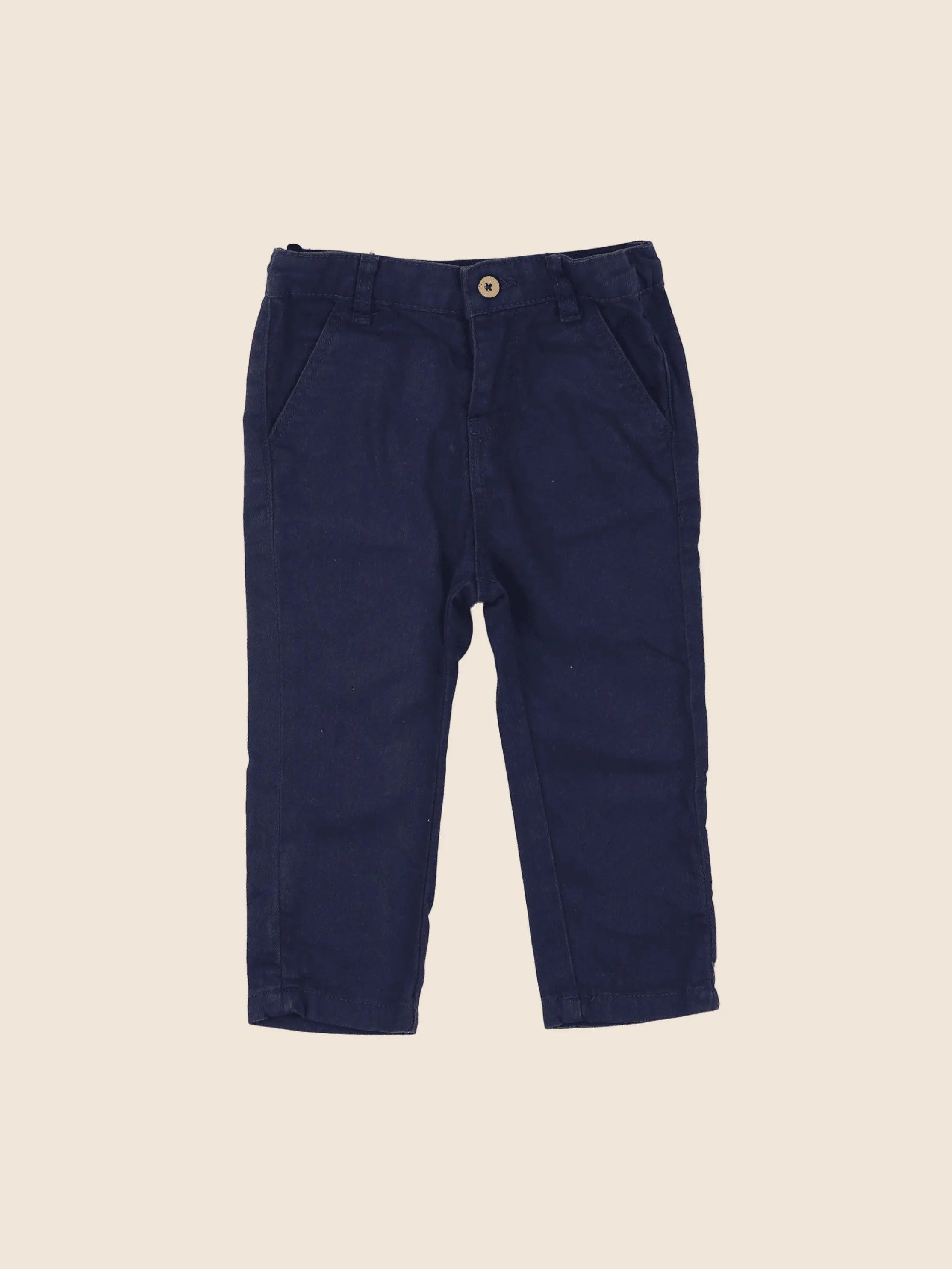 Vertbaudet - pantalon bleu - 12 mois