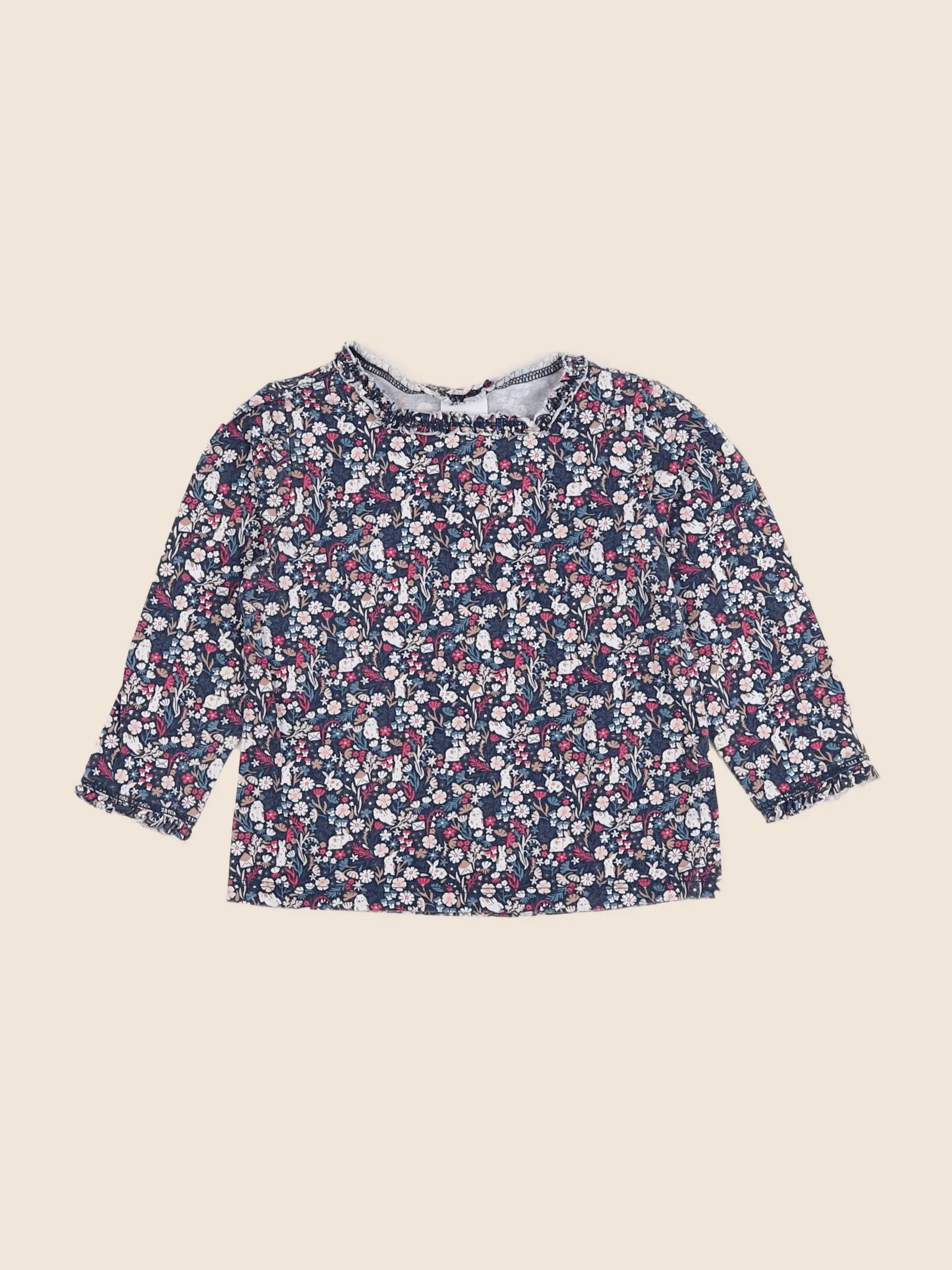 H&M - tee-shirt bleu - 12 mois