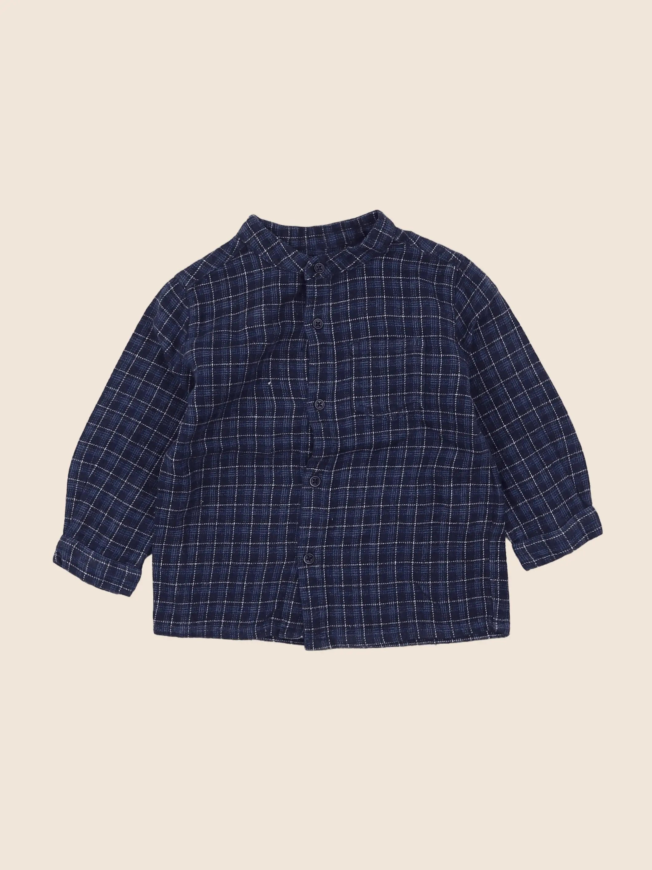 Boutchou - chemise bleu - 12 mois