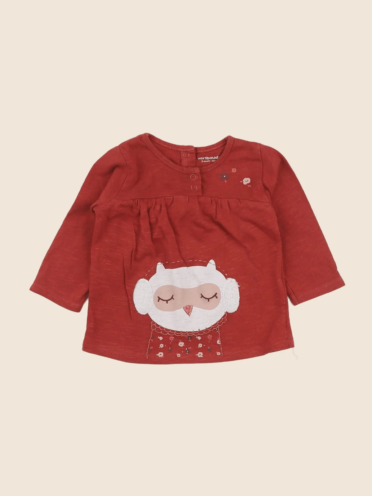 Vertbaudet - tee-shirt orange - 3 mois