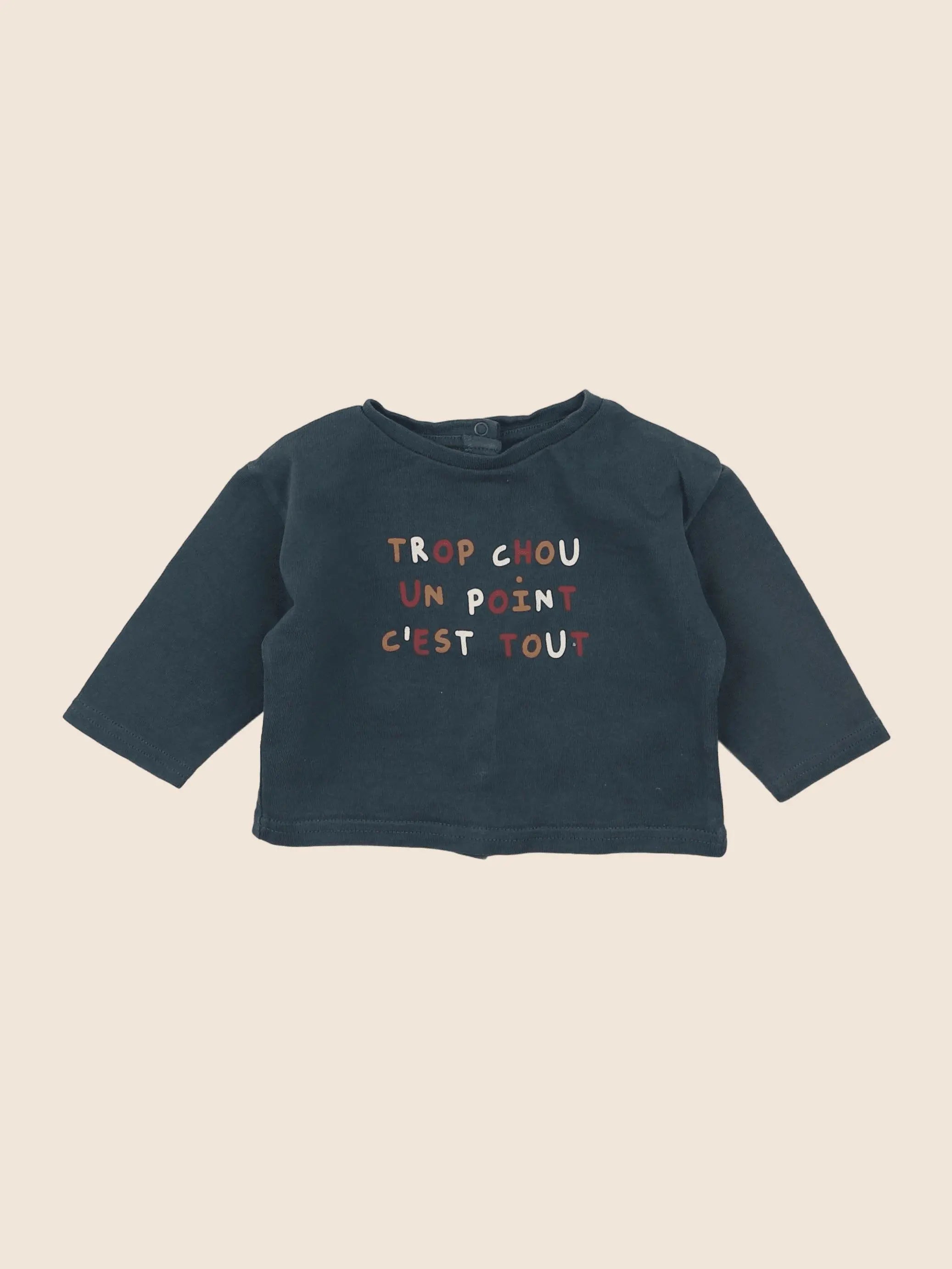 Vertbaudet - tee-shirt gris - 6 mois