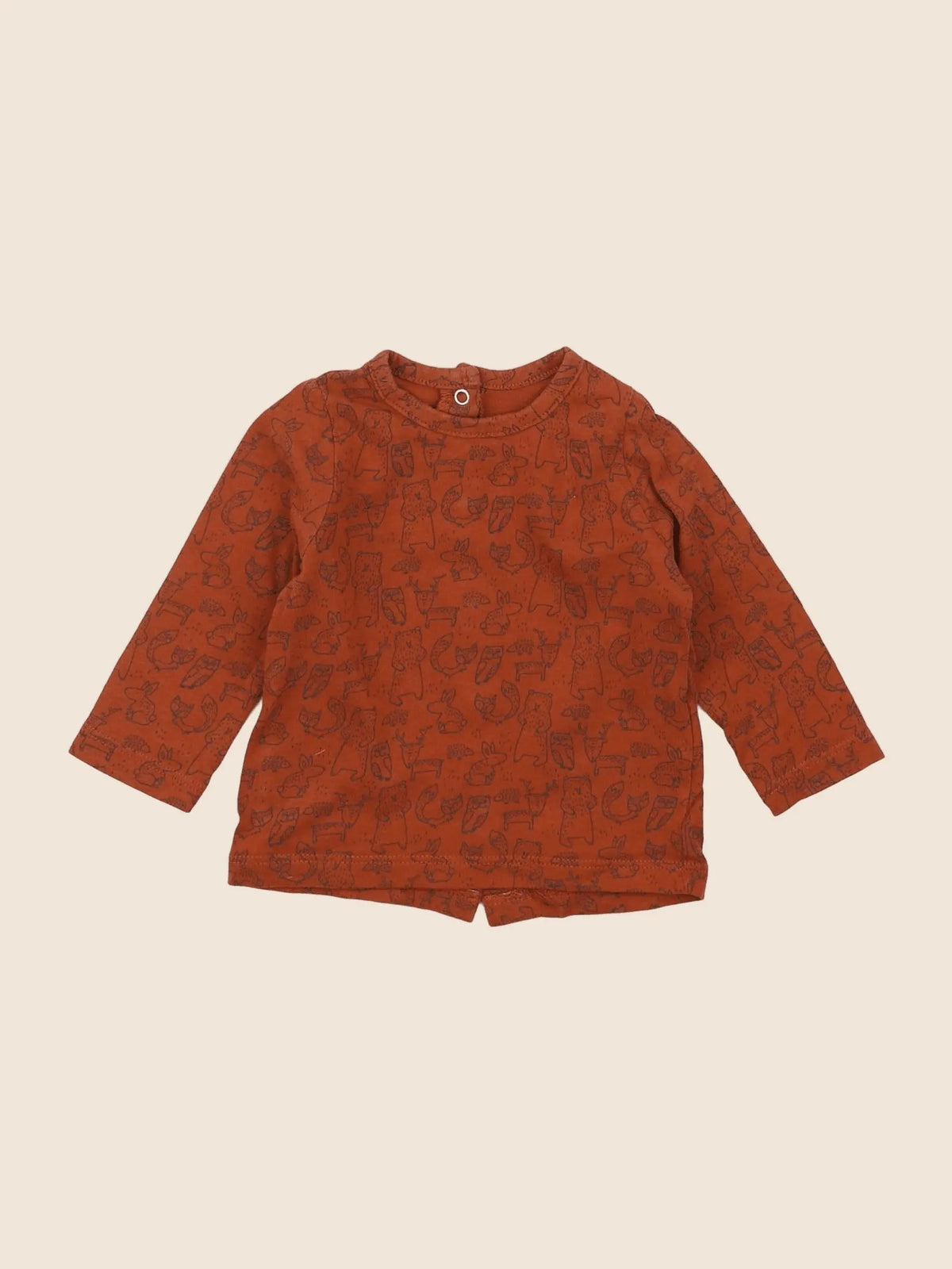 Vertbaudet - tee-shirt marron - 3 mois