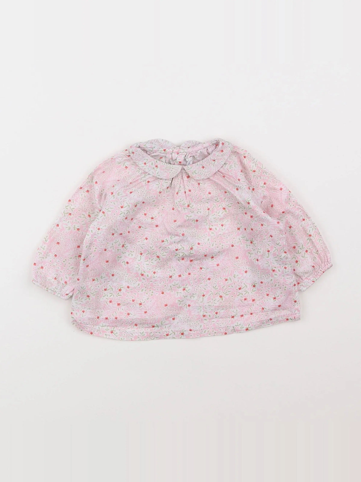 Boutchou - blouse rose, vert - 6 mois