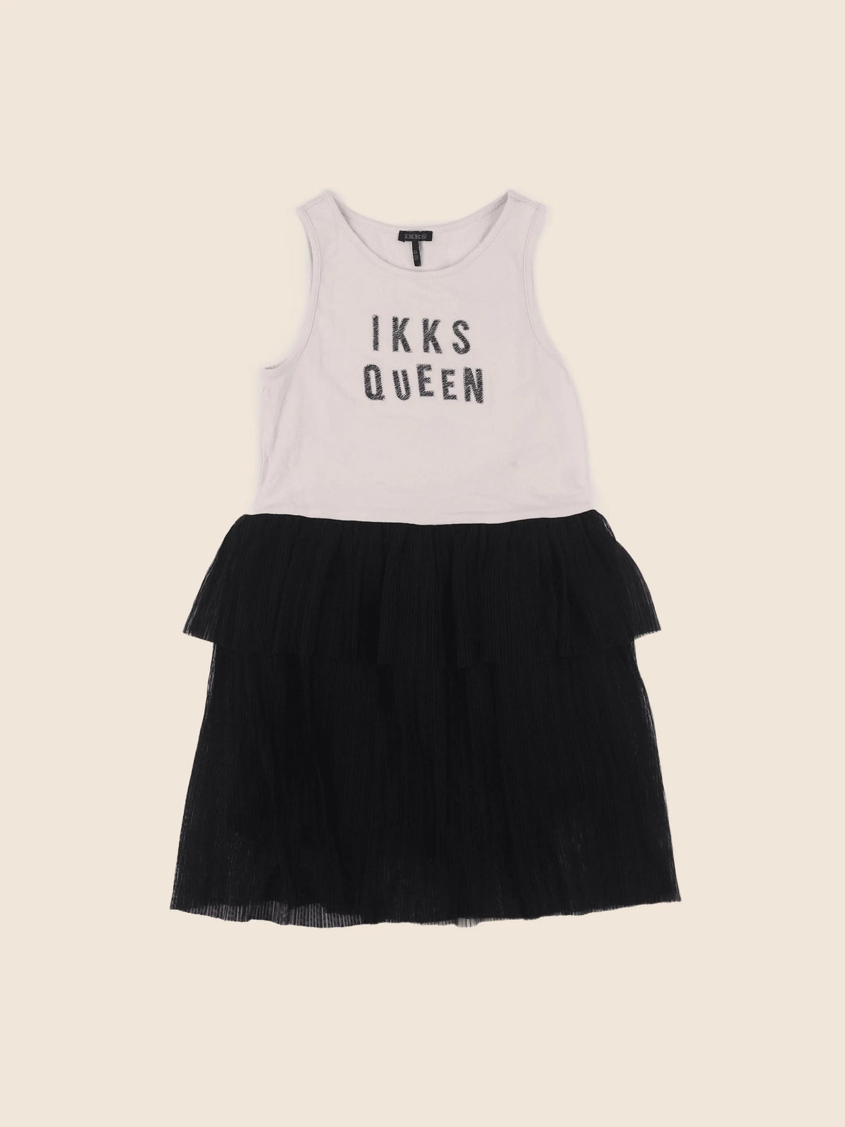 IKKS - robe beige, noir - 8 ans