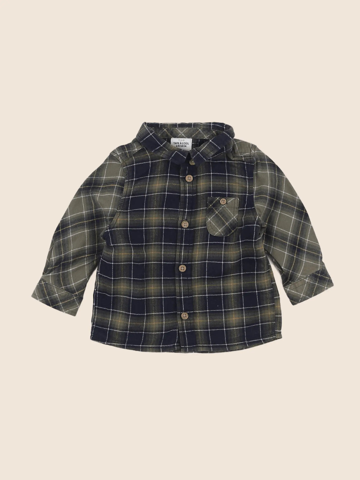 Tape à l'oeil - chemise vert, bleu - 6 mois