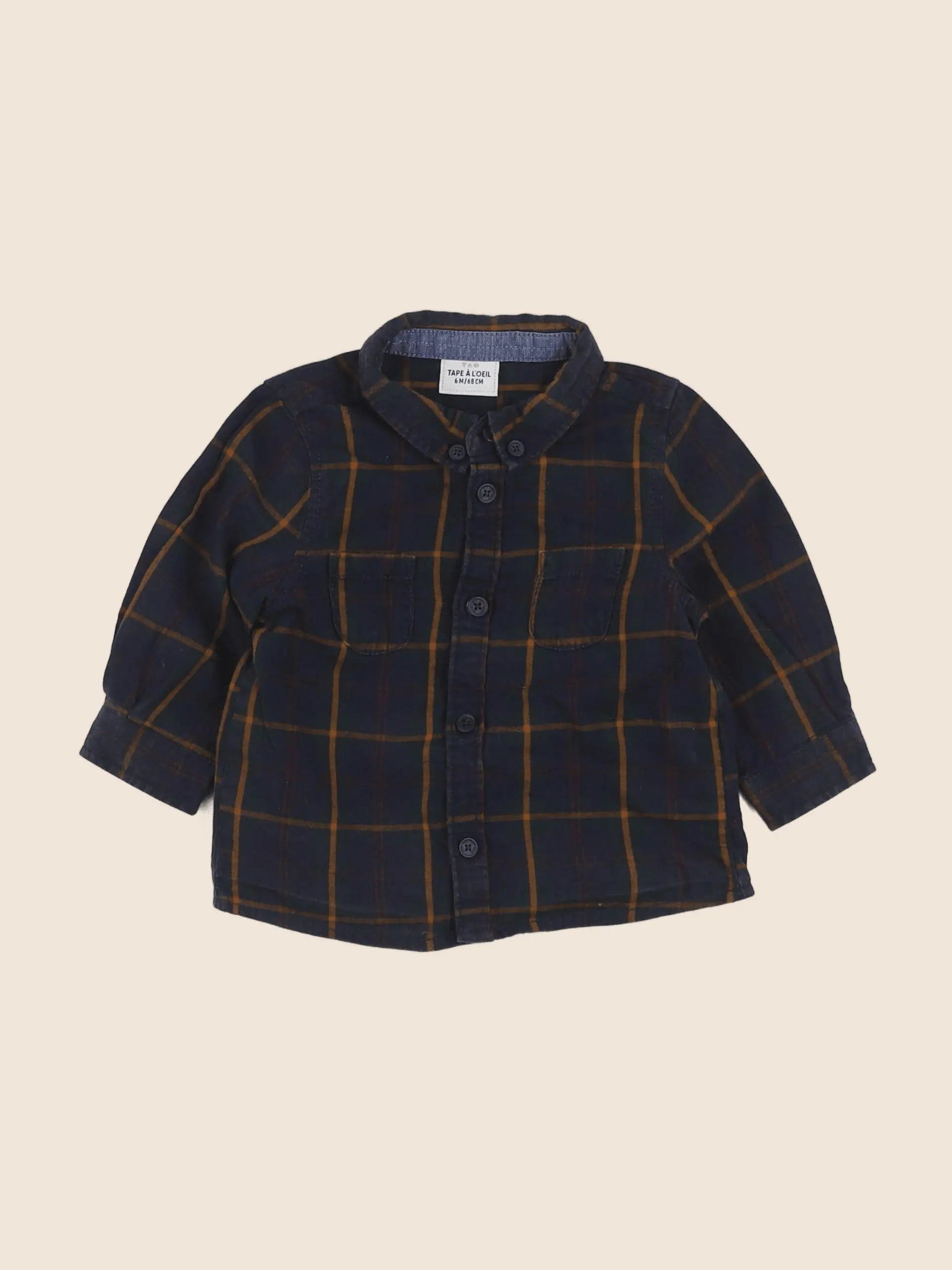 Tape à l'oeil - chemise vert, bleu - 6 mois