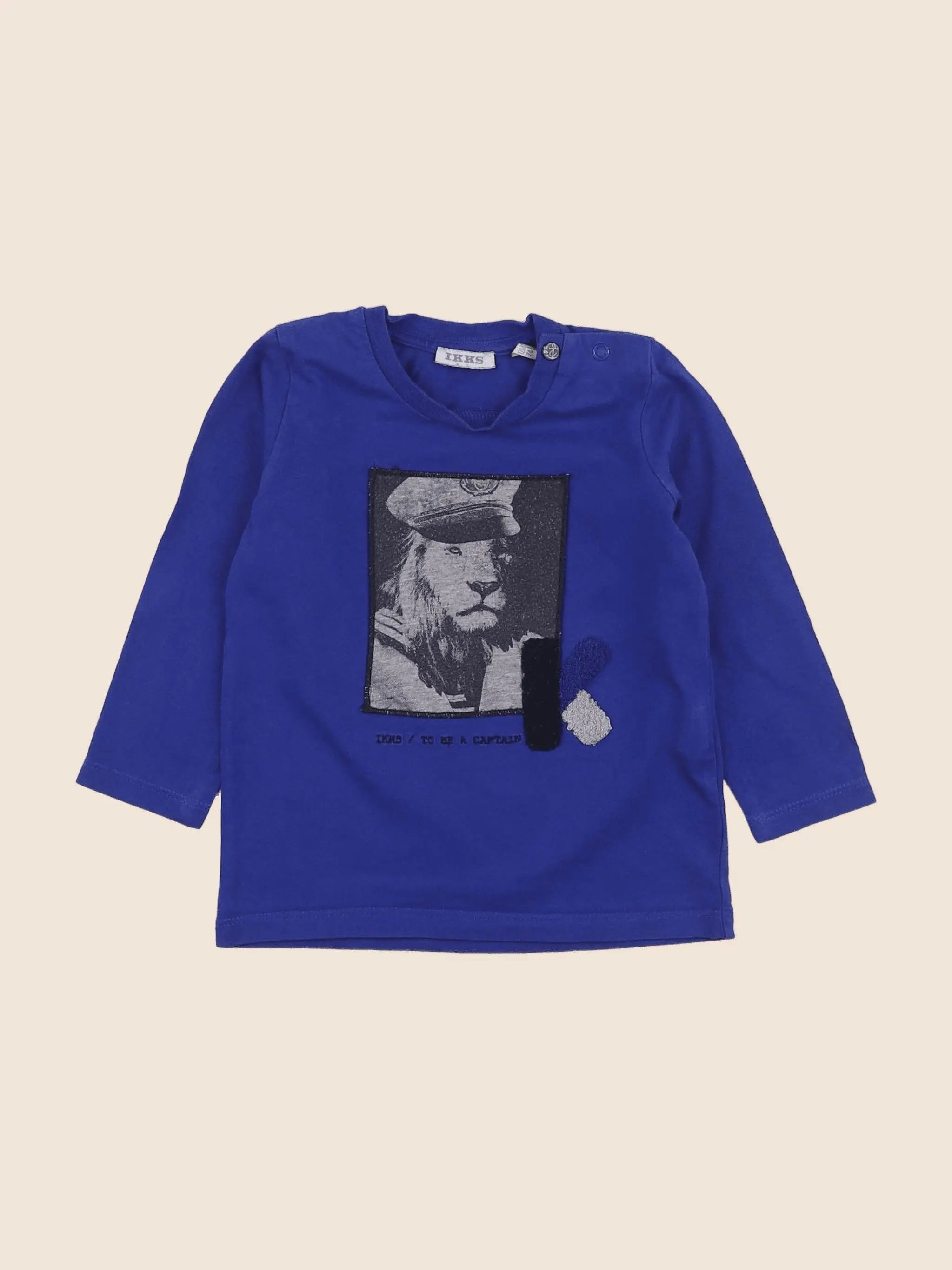 IKKS - tee-shirt bleu - 12 mois