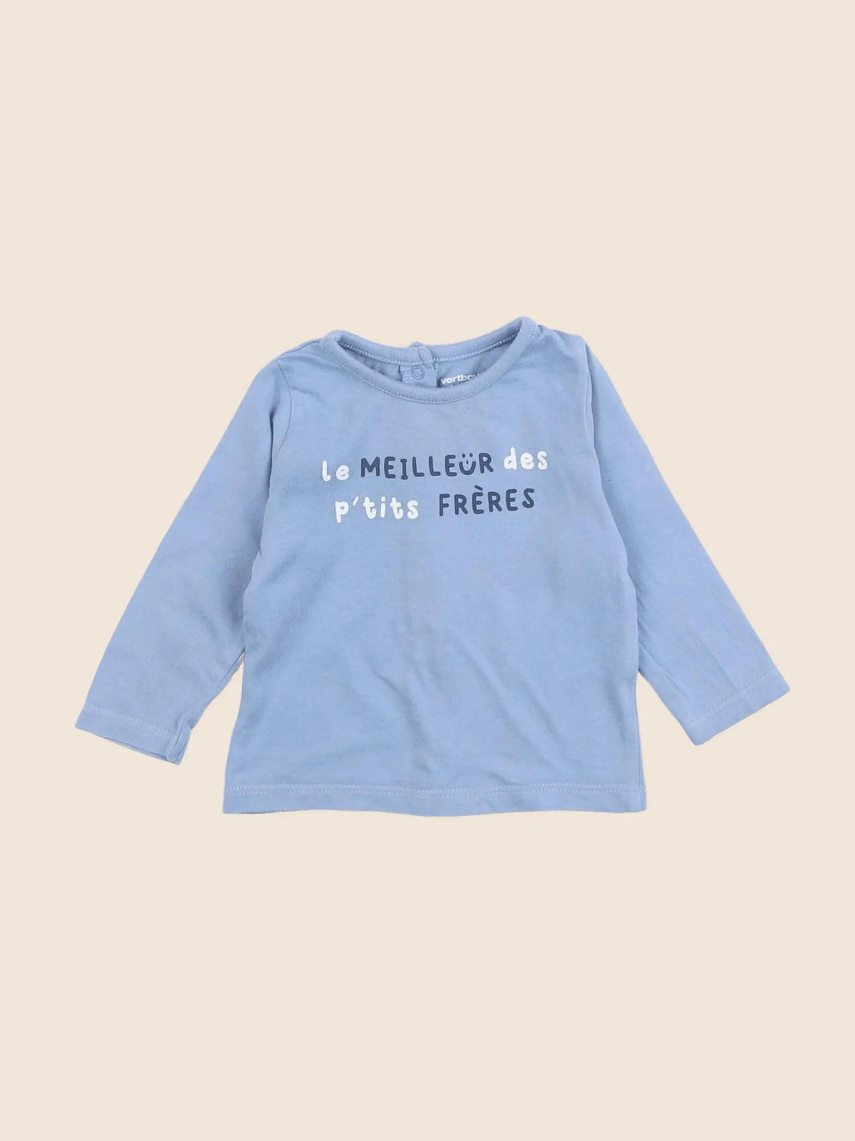 Vertbaudet - tee-shirt bleu - 3 mois