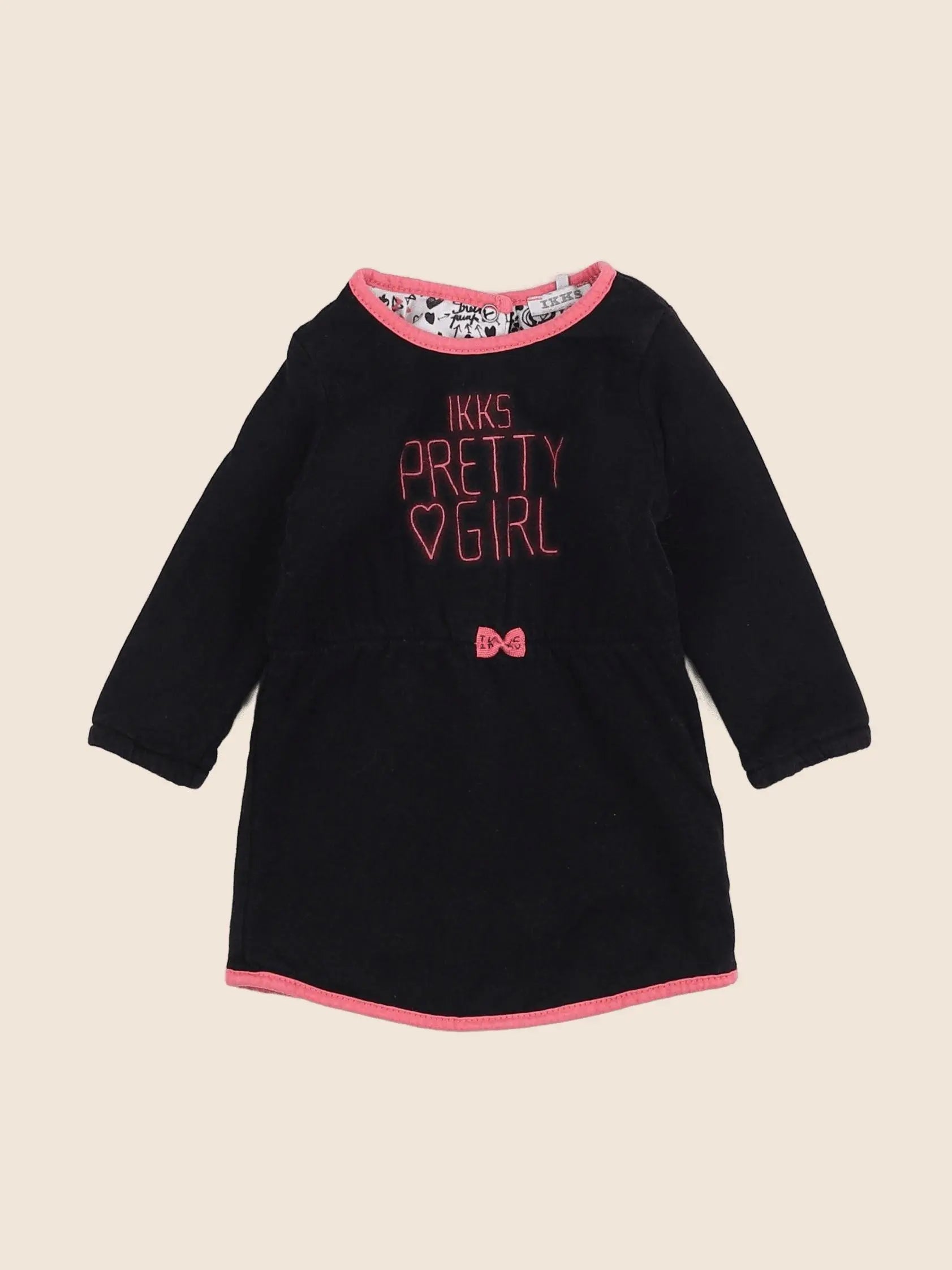 IKKS - robe noir, rose - 6 mois