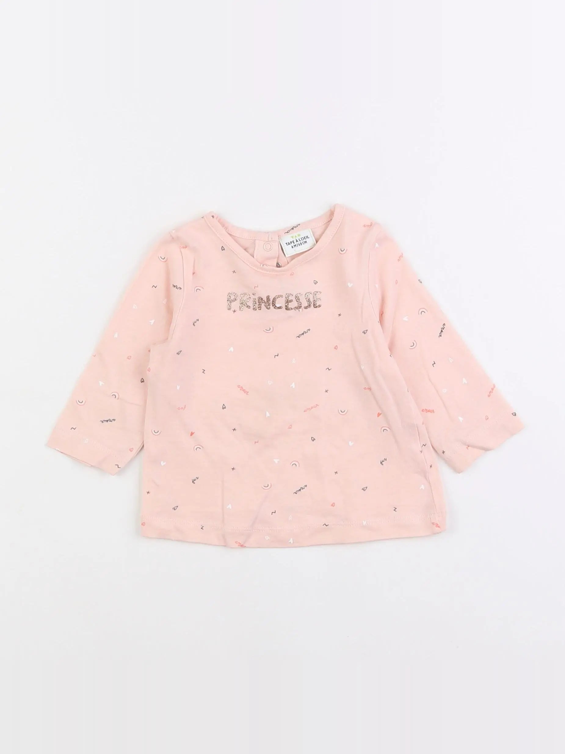 Tape à l'oeil - tee-shirt rose - 6 mois