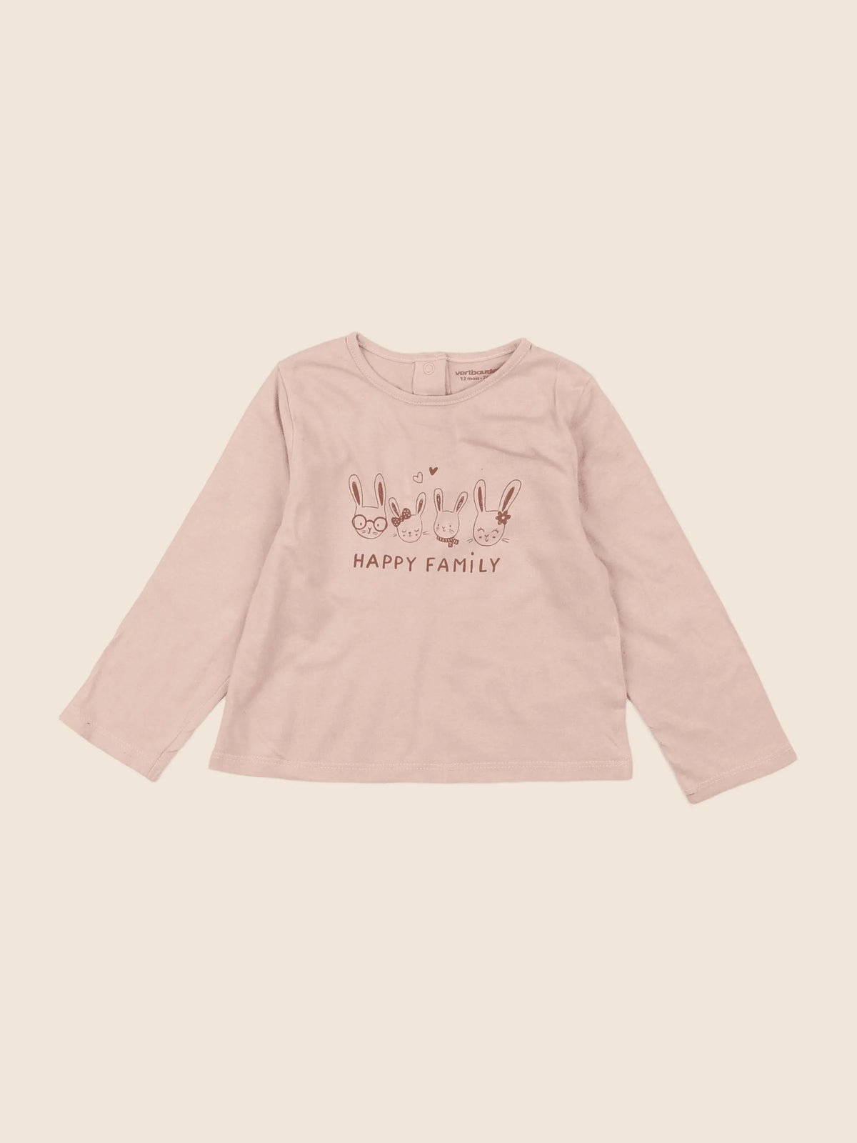 Vertbaudet - tee-shirt rose - 12 mois