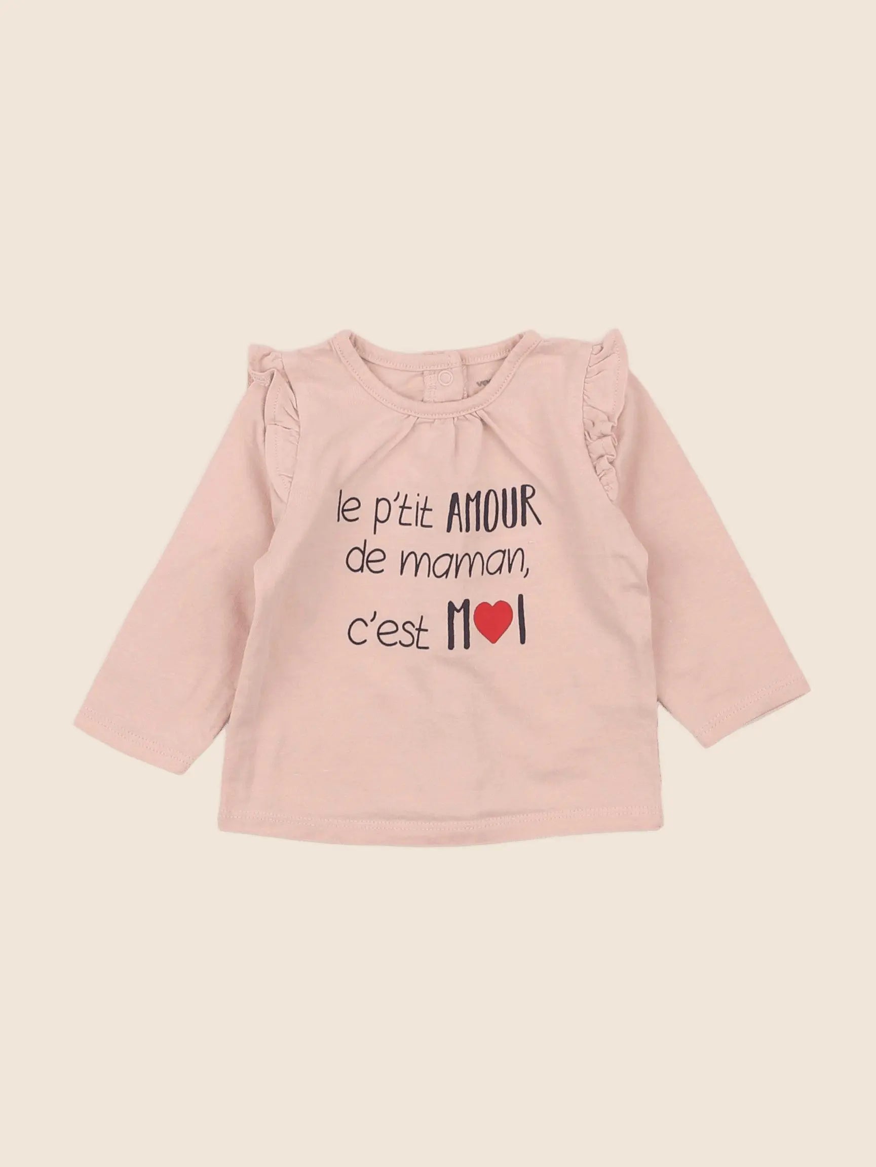 Vertbaudet - tee-shirt rose - 3 mois