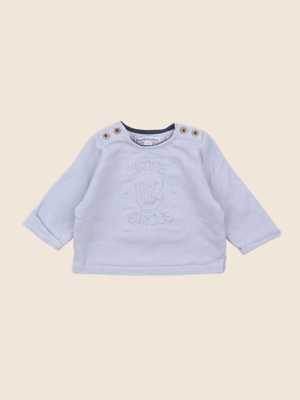 Vertbaudet - sweat bleu - 3 mois