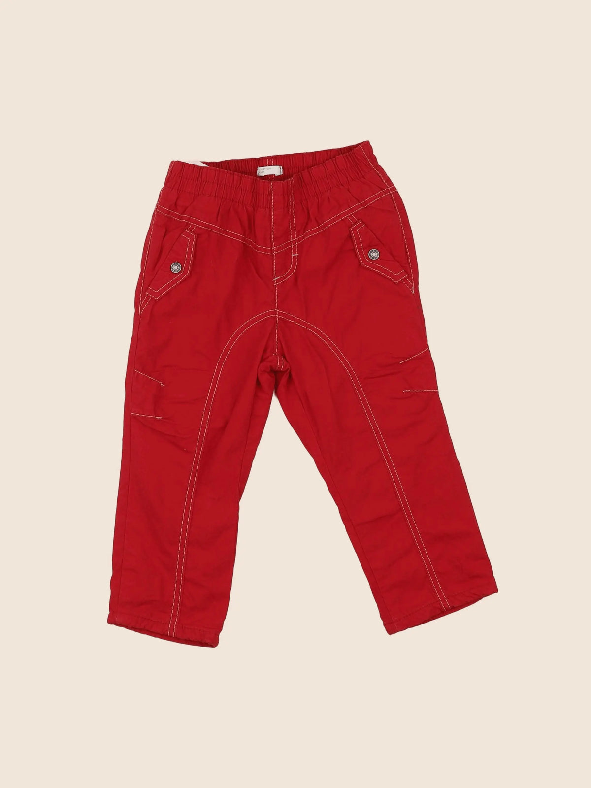 Benetton - pantalon rouge - 9/12 mois
