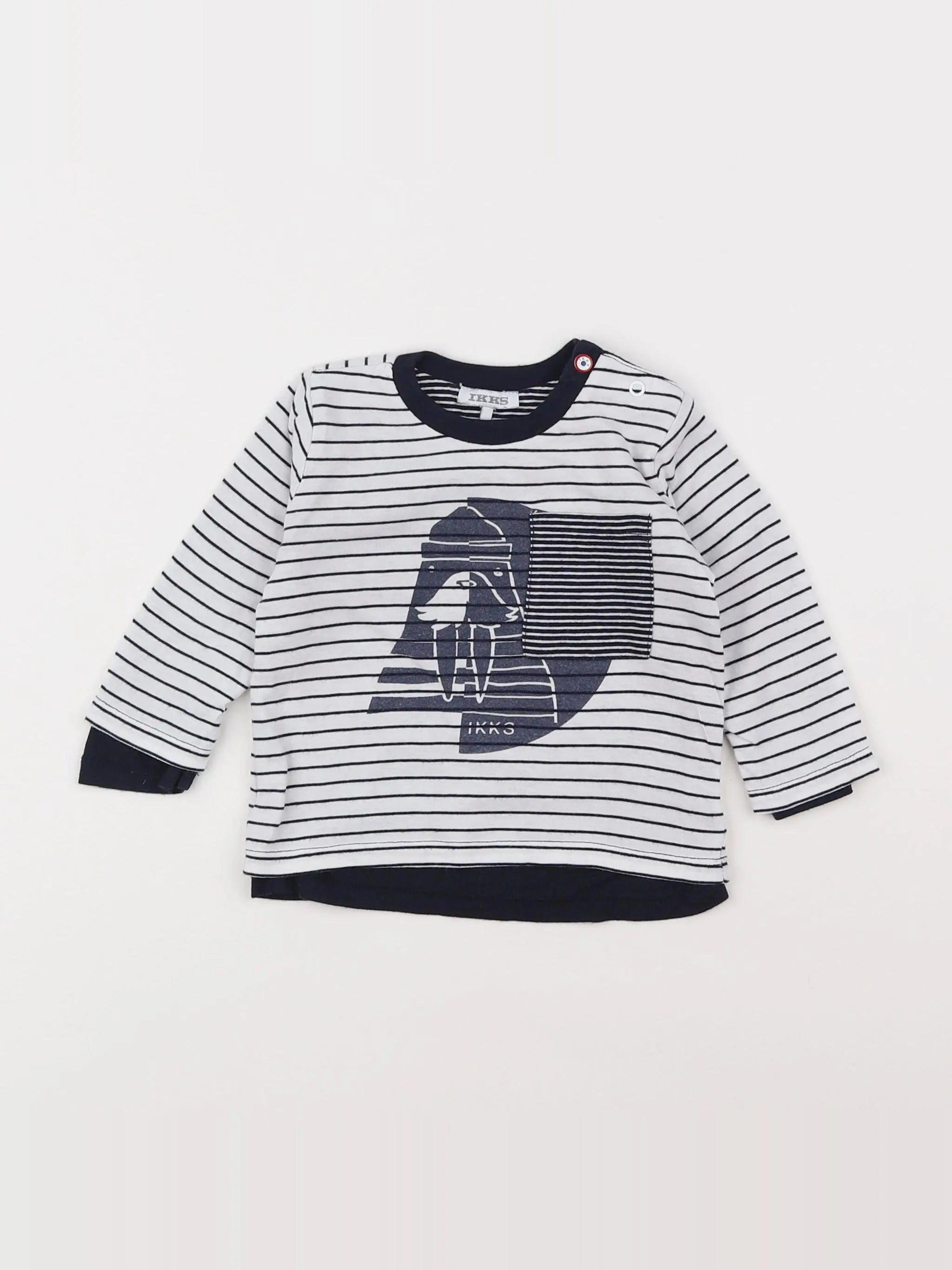 IKKS - tee-shirt bleu - 6 mois